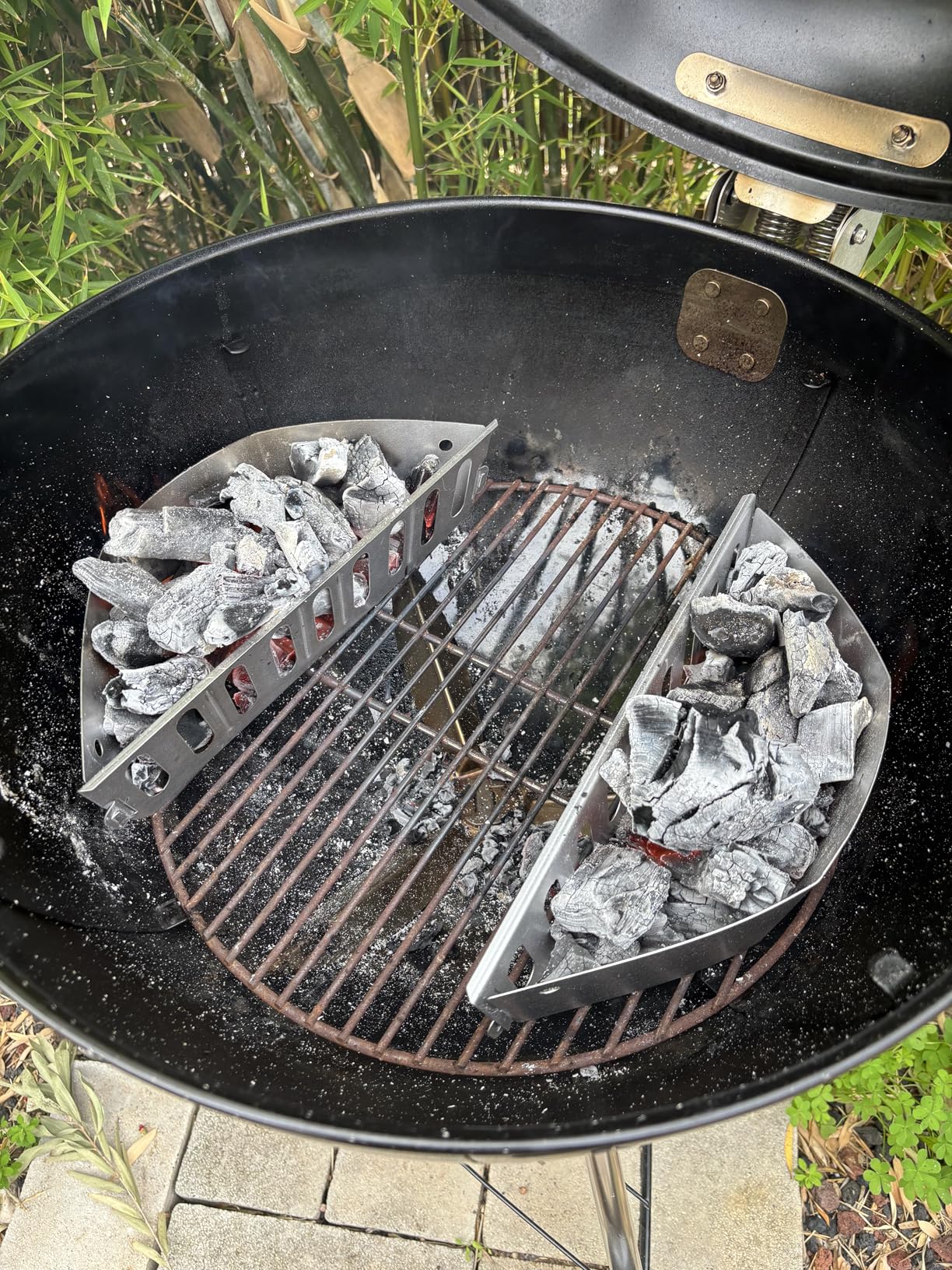 Weber Char-Basket Charcoal Briquet Holders (Set of 2) - Aluminized Steel, Corrosion-Resistant Fuel Baskets for Indirect Grilling, Fits Weber 18