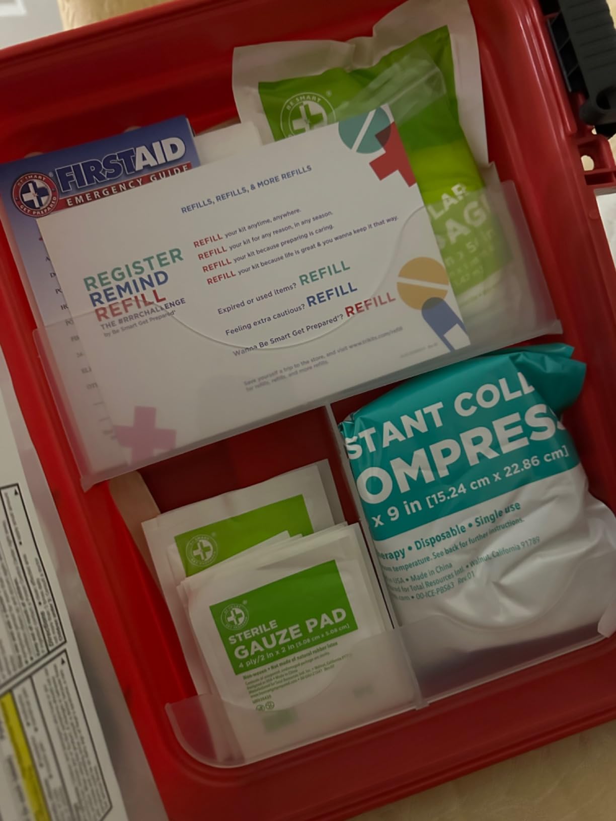 Be Smart Get Prepared First Aid Kit Hard Red Case 326 Pieces Exceeds OSHA and ANSI Guidelines 100 People - Office, Home, Car, School, Emergency, Survival, Camping, Hunting and Sports customer photo 1