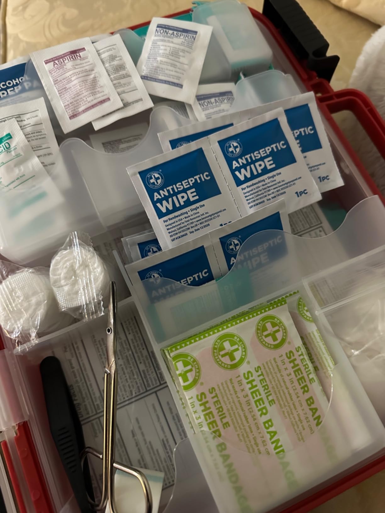 Be Smart Get Prepared First Aid Kit Hard Red Case 326 Pieces Exceeds OSHA and ANSI Guidelines 100 People - Office, Home, Car, School, Emergency, Survival, Camping, Hunting and Sports customer photo 2