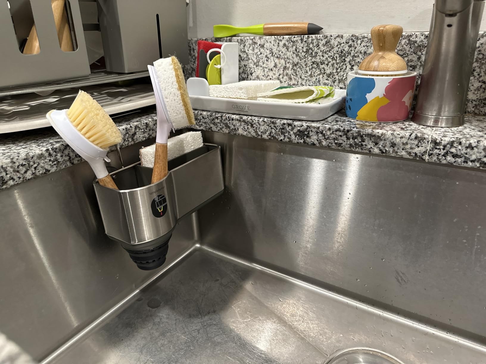simplehuman Sink Caddy Sponge Holder, Brushed Stainless Steel customer photo 2