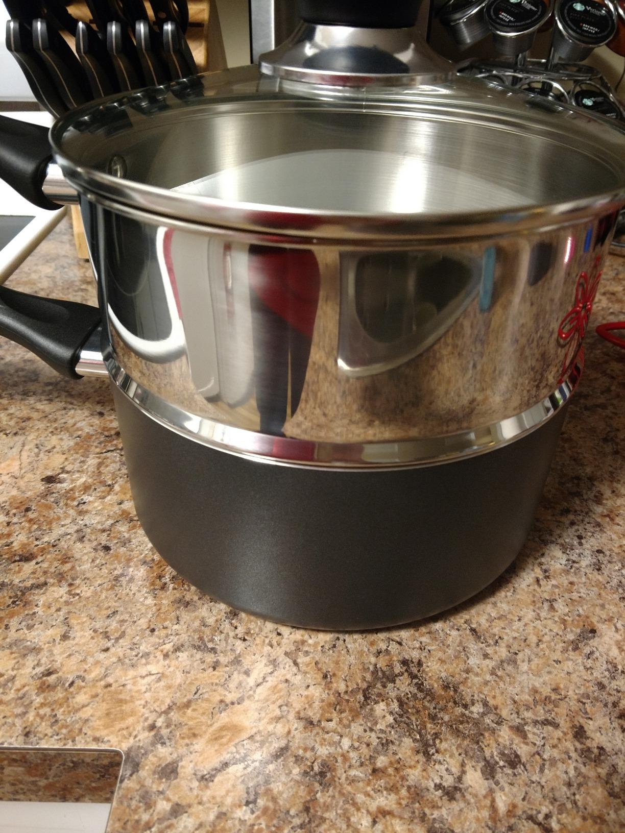 T-fal Specialty Nonstick Double Boiler 3 Quart Oven Safe 350F Cookware, Pots and Pans, Dishwasher Safe Silver/Black customer photo 1