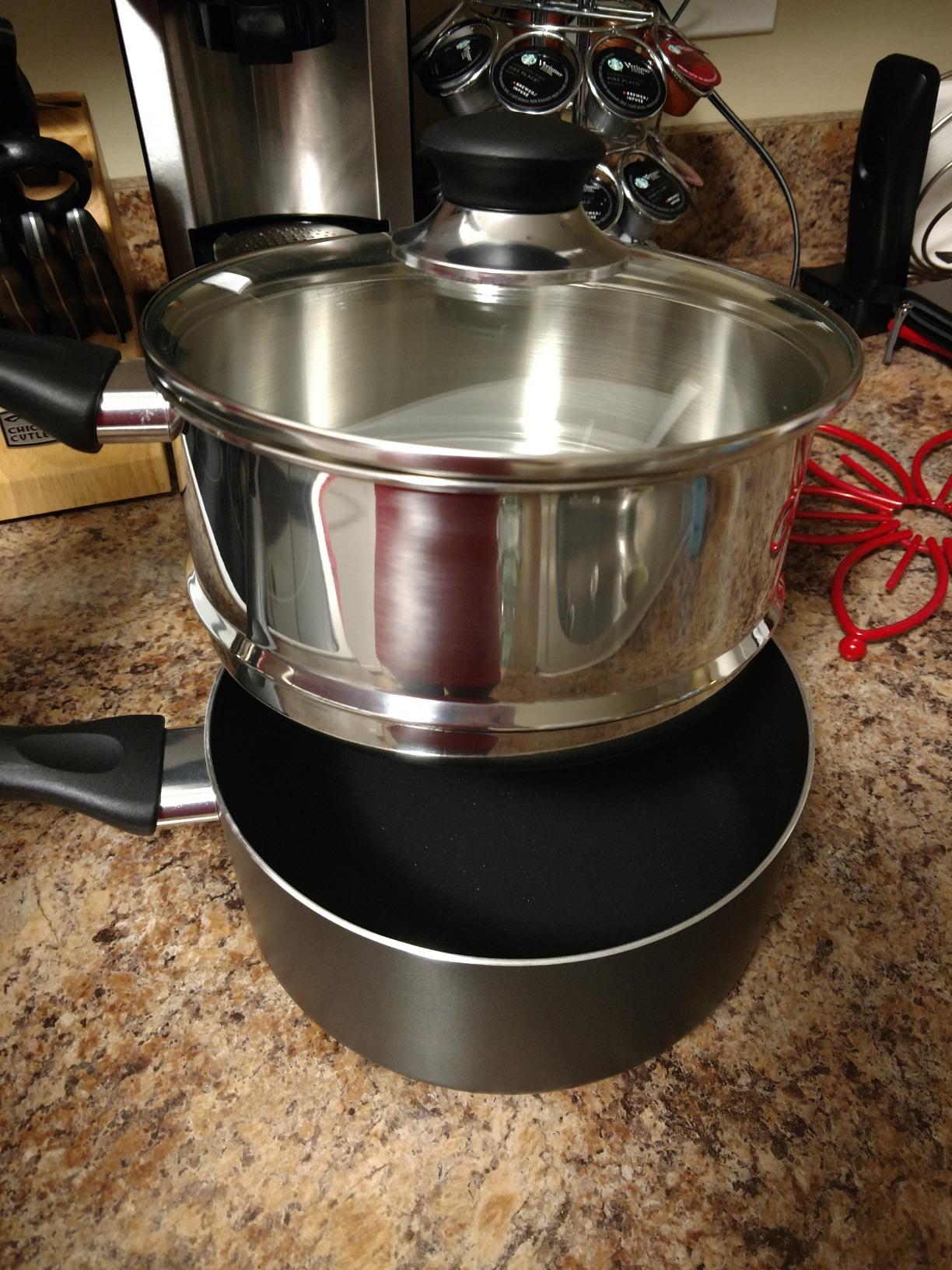 T-fal Specialty Nonstick Double Boiler 3 Quart Oven Safe 350F Cookware, Pots and Pans, Dishwasher Safe Silver/Black customer photo 2