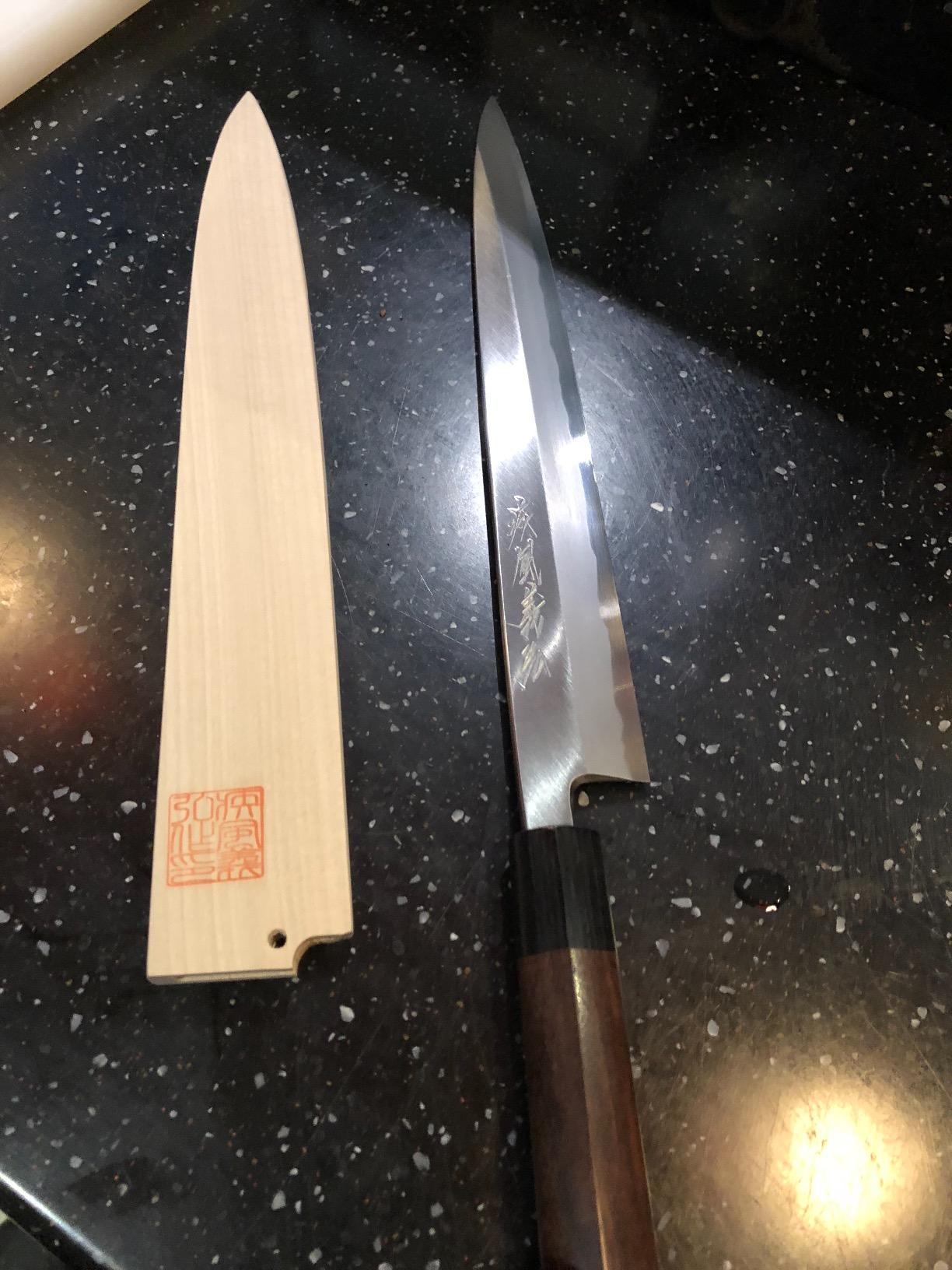 Yoshihiro Shiroko High Carbon Steel Kasumi Yanagi Rosewood Handle Sushi Sashimi Chef Knife (11.8'' (300mm)) customer photo 2