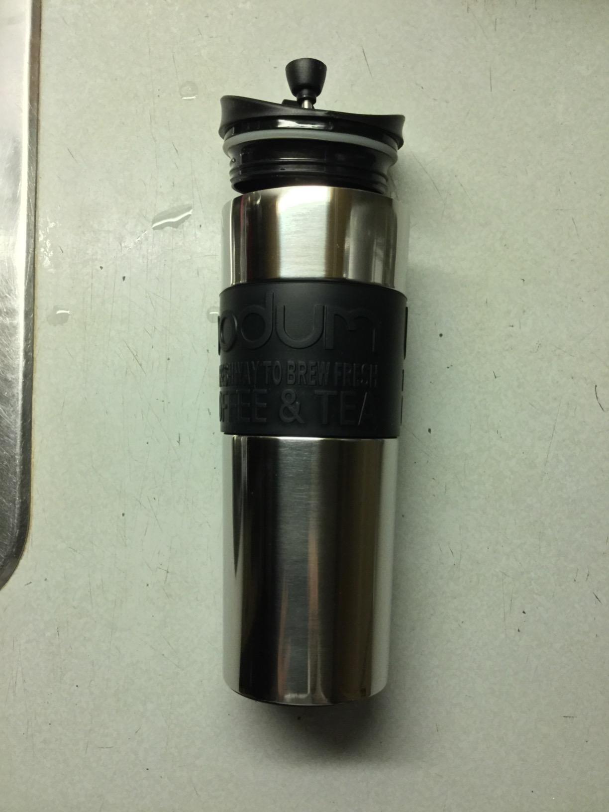 Bodum Travel Press, Vacuum Insulated, Stainless Steel Portable Coffee Maker and Tea Press, 15oz, Black customer photo 2