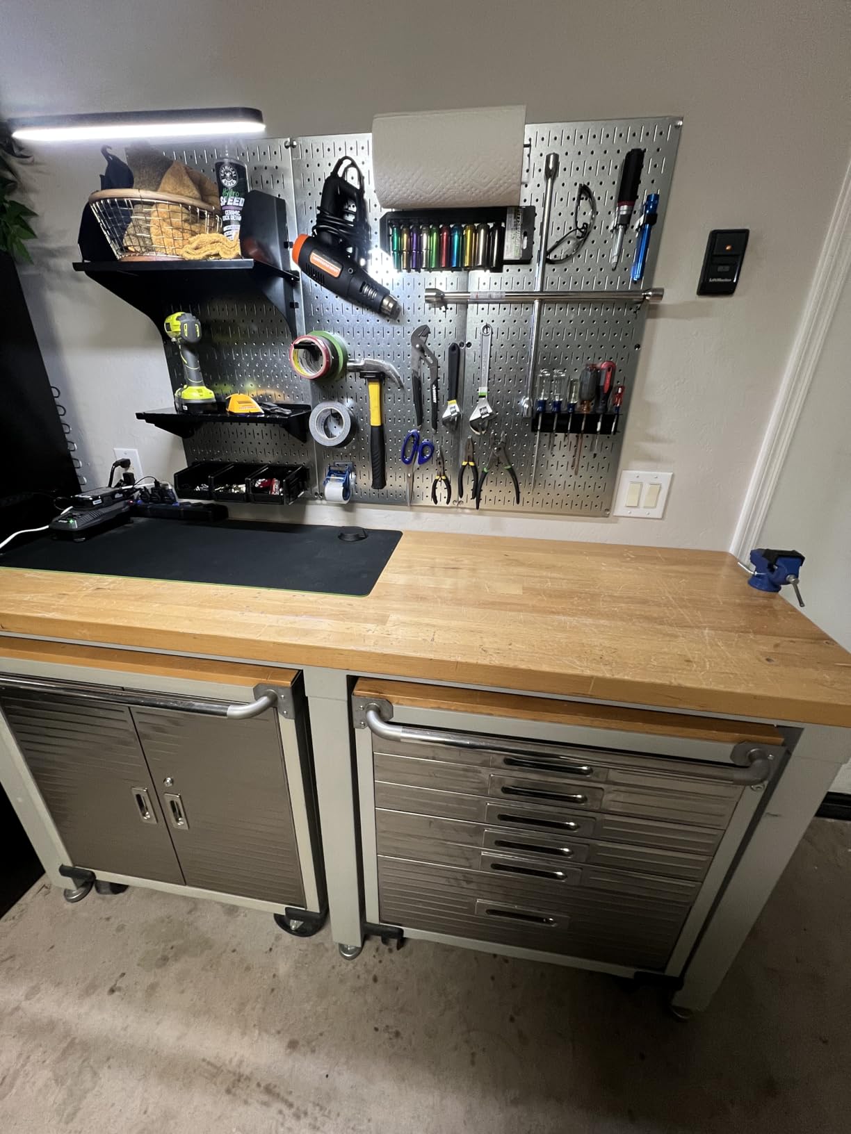 Wall Control Pegboard Organizer 4 ft. Metal Pegboard Standard Tool Storage Kit with Black Toolboard and Black Accessories customer photo 1