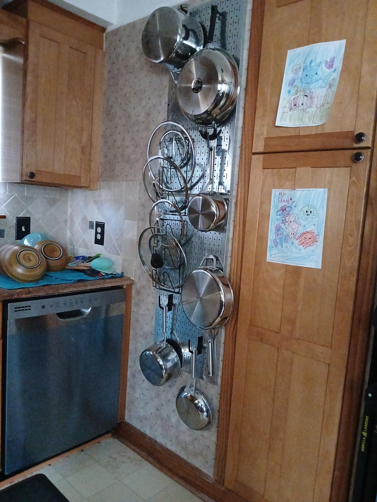 Wall Control Kitchen Pegboard Organizer Pots and Pans Storage Rack Organization Kit with White Pegboard and White Accessories customer photo 1