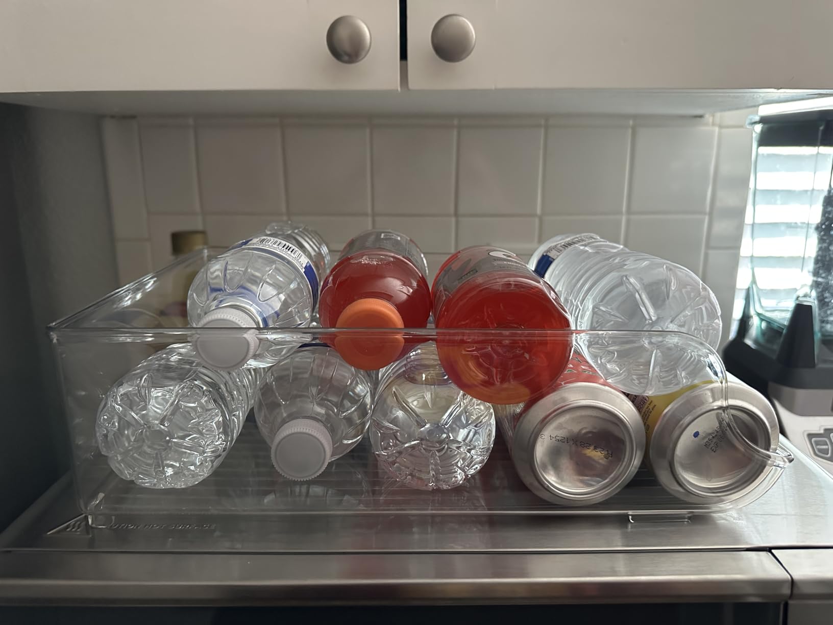 iDesign Water Bottle Organizer for Fridge or Pantry - Clear - Made in USA customer photo 2