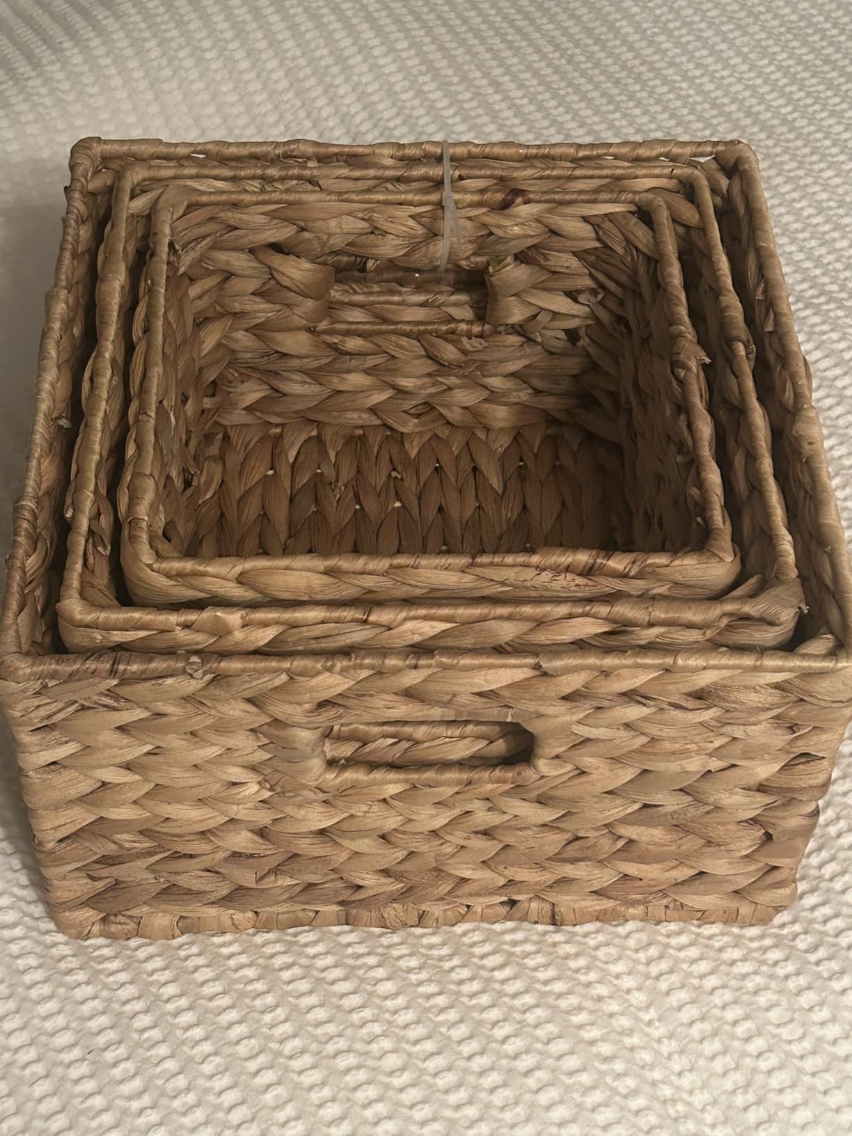 Honey-Can-Do Banana Leaf Storage Baskets -Water Hyacinth Woven Basket, Decorative Baskets for Shelves, Basket for Gifts, Closet, Pantry, and Home Organization, Set of 3, Multi-Size customer photo 1