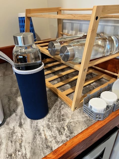 Epica Clear Glass Bottles with Lids, 18oz Resuable Glass Water Bottles for Juicing with Stainless Steel Cap to store Milk, Smoothie, etc., 100% Leak Proof, Durable and Dishwasher Safe (Set of 6) customer photo 1