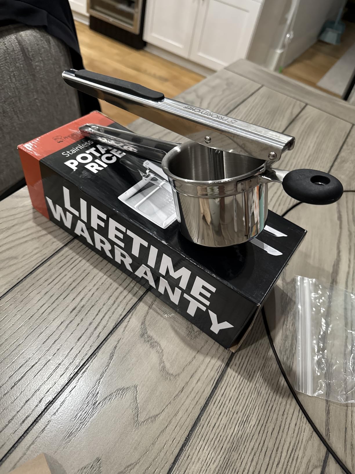 PriorityChef Large 15oz Potato Ricer, Heavy Duty Stainless Steel Potato Masher and Ricer Kitchen Tool, Press and Mash Kitchen Gadget For Perfect Mashed Potatoes - Everytime customer photo 2