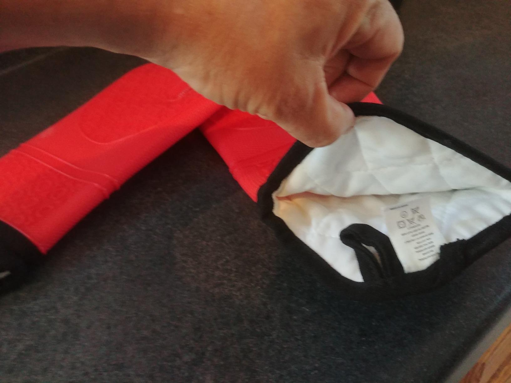 BPA-Free Soft Silicone Oven Mitts - Ultra Heat Resistant Oven Mitts with Thick Cotton Liner - Extra Long Slip Resistant Pot Holders, Flexible Oven Gloves customer photo 2