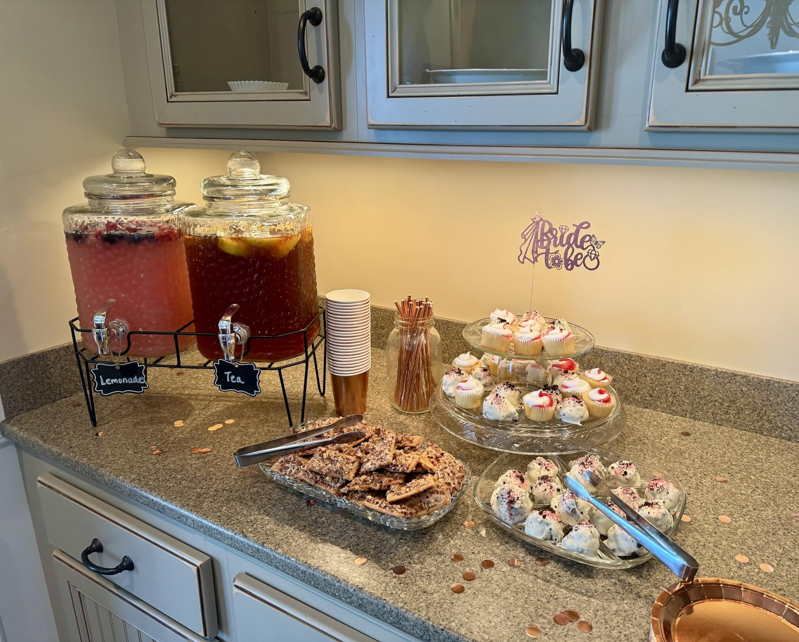 Style Setter Premium Glass Drink Dispensers with Metal Stand for Parties - 1.5 Gal, Set of 2 customer photo 2