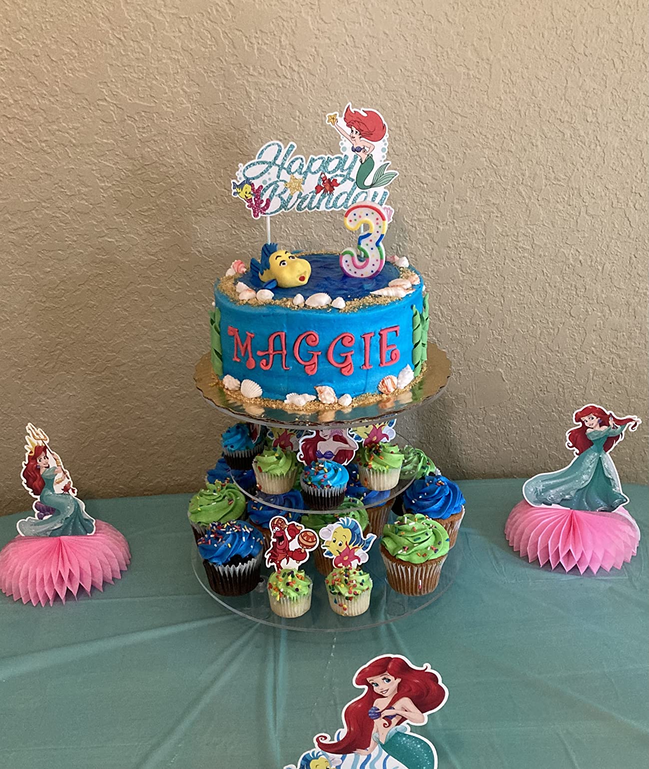 Jusalpha Large 4 Tier Cupcake Stand, Acrylic Round Cake Stand Dessert Tower Tea Party Serving Platter, Cupcake Tree Wedding Party Decor, Stand with Rod Feet customer photo 2