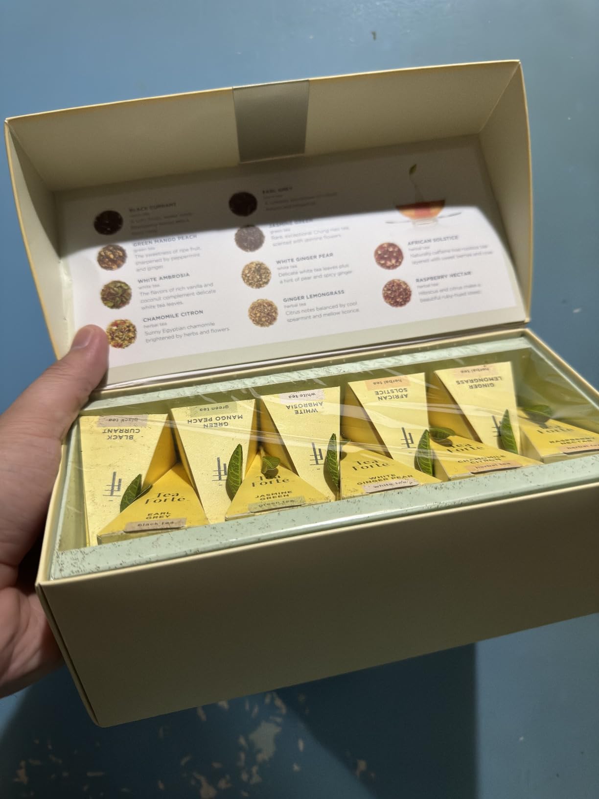 Tea Forte Premium Presentation Box Gift Set Sampler, 20 Count, Assorted Blends Individually Wrapped Handcrafted Pyramid Infuser Bags, Assorted Classic Tea customer photo 1