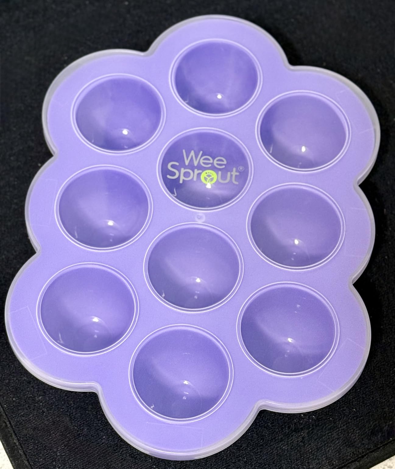 WeeSprout Silicone Freezer Tray with Clip on Lid Perfect Food Storage Container for Homemade Baby Food, Vegetable, Fruit Purees, and Breast Milk (Bright Blue, Ten 1.5 Ounce Sections) customer photo 2