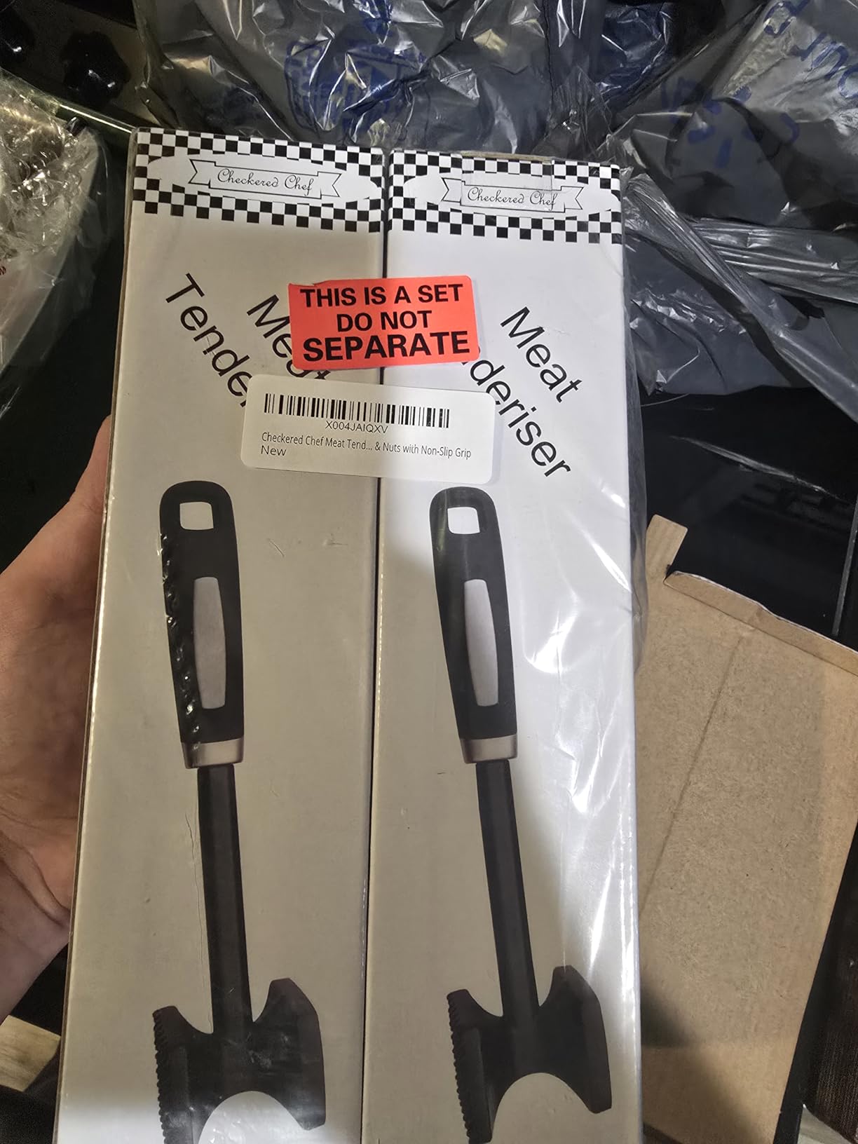 Checkered Chef Meat Tenderizer Tool - Dishwasher Safe Metal Kitchen Mallet for Tenderizing Chicken, Beef, Pork & Nuts with Non-Slip Grip customer photo 1