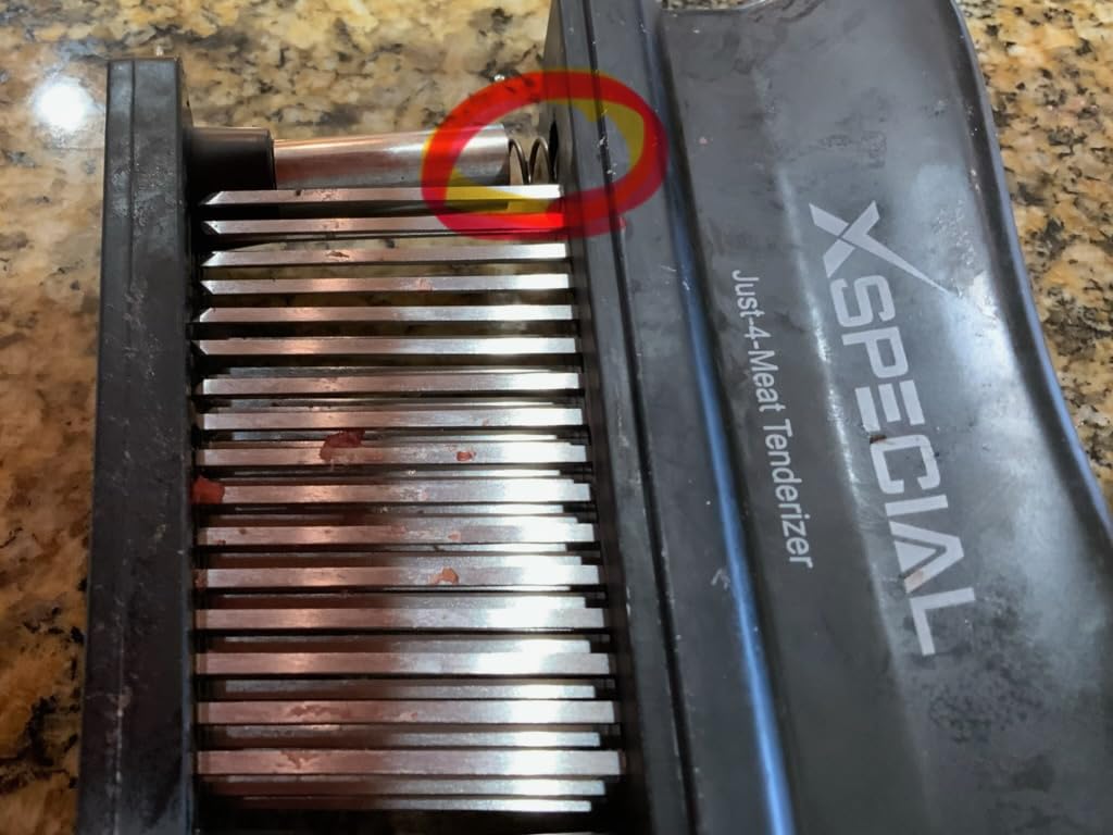 XSpecial Meat Tenderizer Tool 48 Blades Stainless Steel - Kitchen Cooking Gadgets Tools with Ultra Sharp Needle That Makes Steak & Chicken Tender - No More Hammer, Meat Pounder Or Mallet customer photo 1