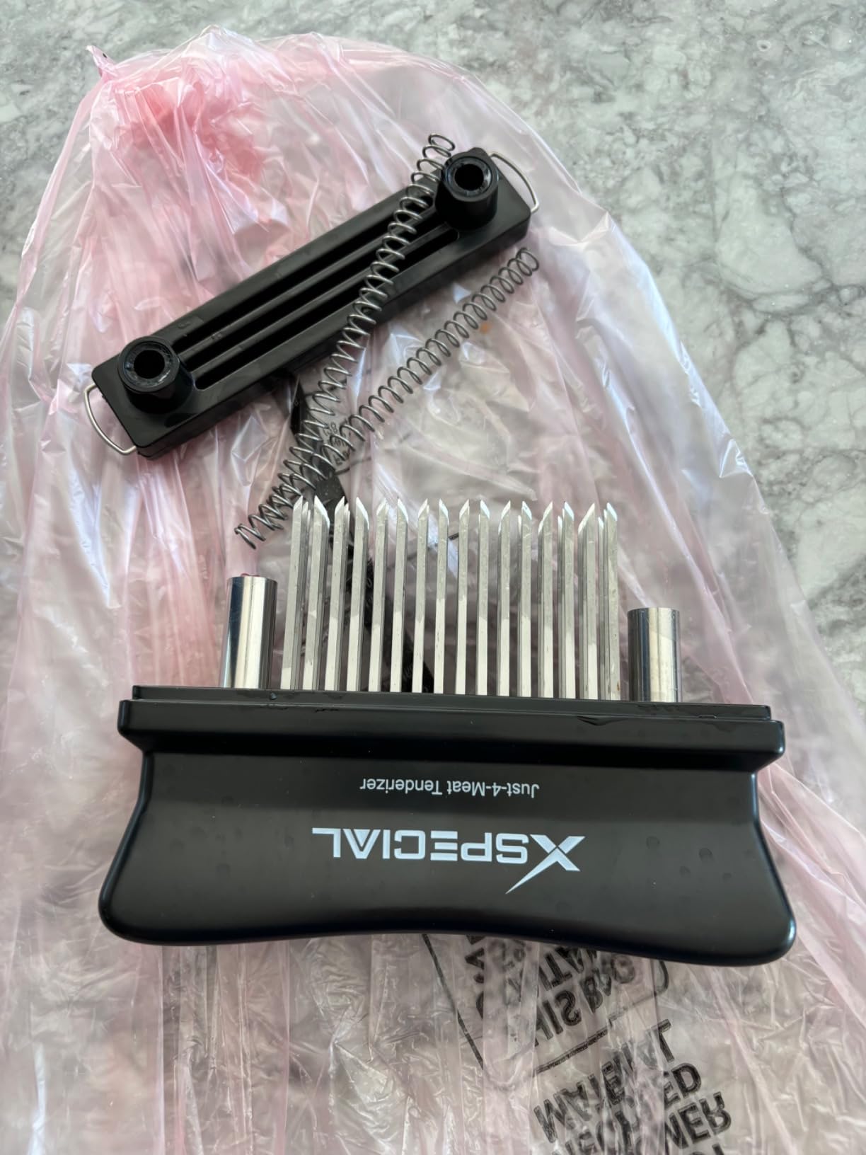 XSpecial Meat Tenderizer Tool 48 Blades Stainless Steel - Kitchen Cooking Gadgets Tools with Ultra Sharp Needle That Makes Steak & Chicken Tender - No More Hammer, Meat Pounder Or Mallet customer photo 2