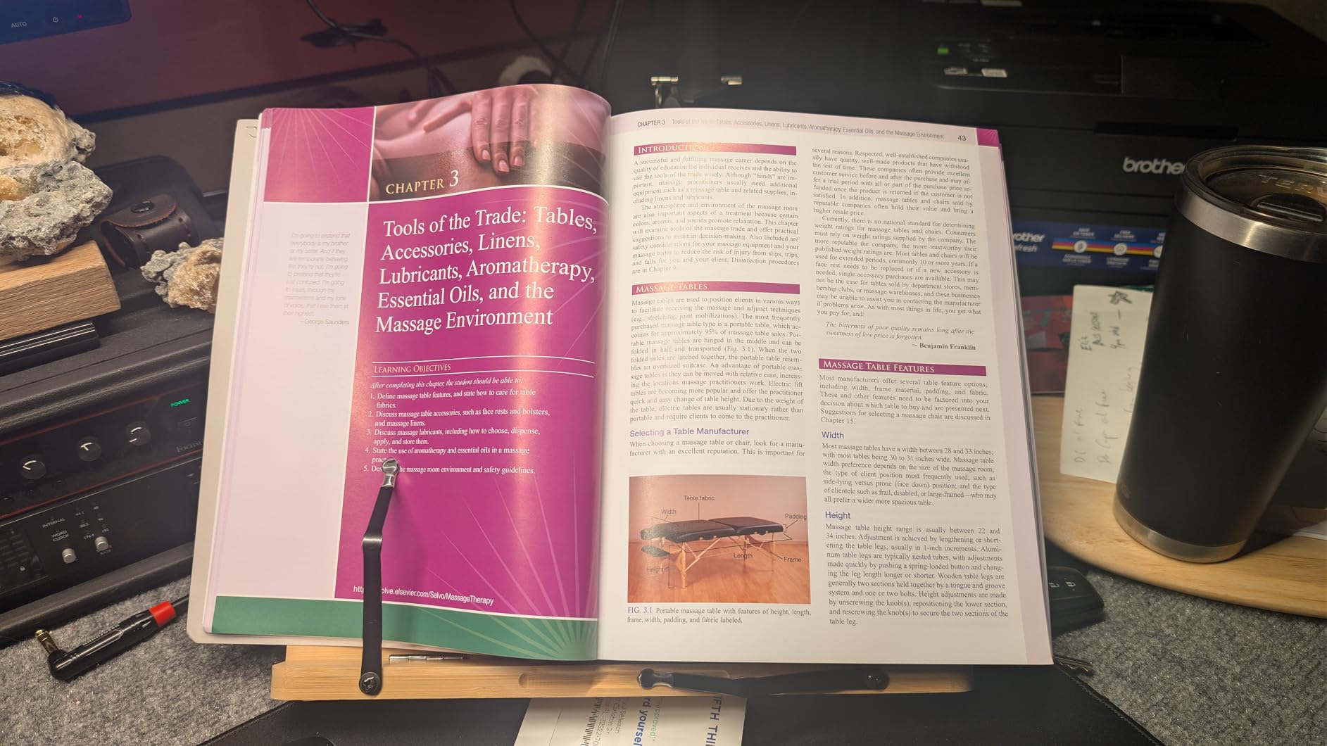 Readaeer Bamboo Book Stand, Large Book Holder with 6 Adjustable Height, Foldable Cookbook Stand Desktop Document Holder for Kitchen & Office (13.4 x 9.3 Inch) customer photo 1