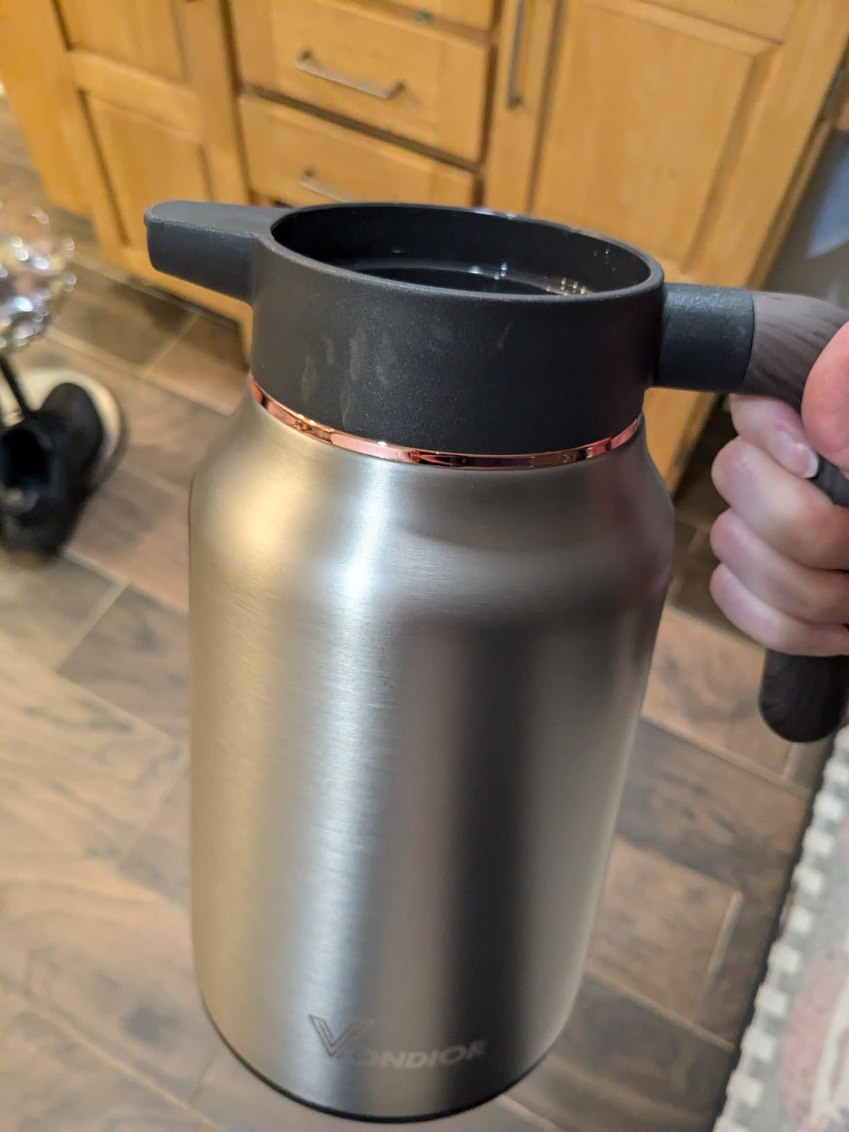 Coffee Carafe for Keeping Hot - 102oz/3L Airpot Coffee Dispenser with Pump - Insulated Stainless Steel Hot Beverage Dispenser for Parties - Thermal Carafe for Hot Drinks Water Tea Chocolate customer photo 2