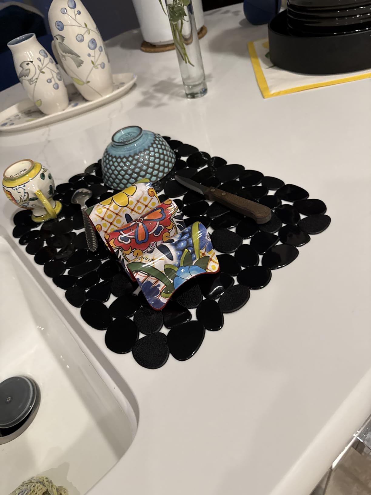 Bligli Pebble Sink Mat for Stainless Steel/Ceramic Sinks, 2 Pack PVC Sink Protectors Mats for Bottom of Kitchen Sink, Dish Drying Mat for Dishes and Glassware, 15.7 x 11.8 inch, Grey customer photo 2