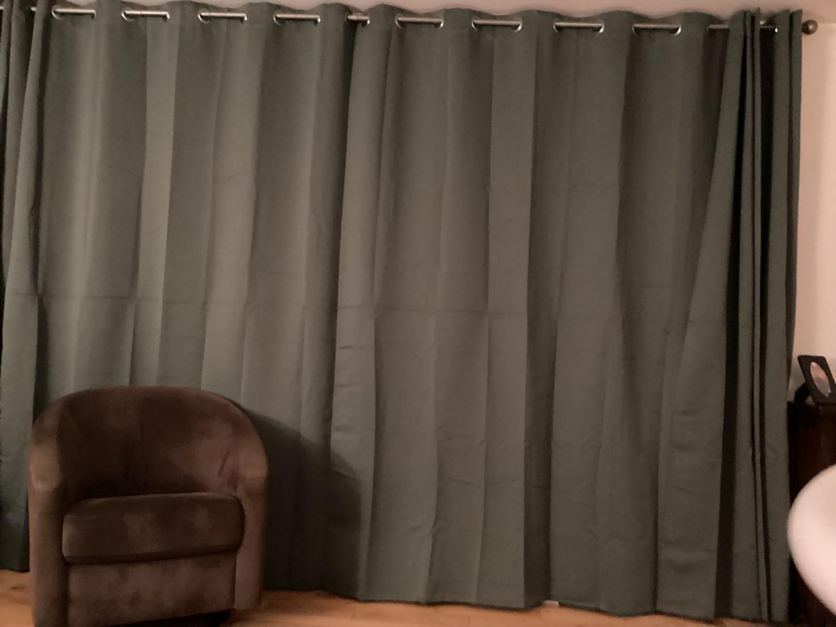 NICETOWN Grey Kitchen Blackout Short Curtain Panels for Bedroom, 45 Inch Long Thermal Insulated Grommet Top Blackout Draperies and Drapes (2 Panels, W42 x L45 -Inch, Grey) customer photo 1