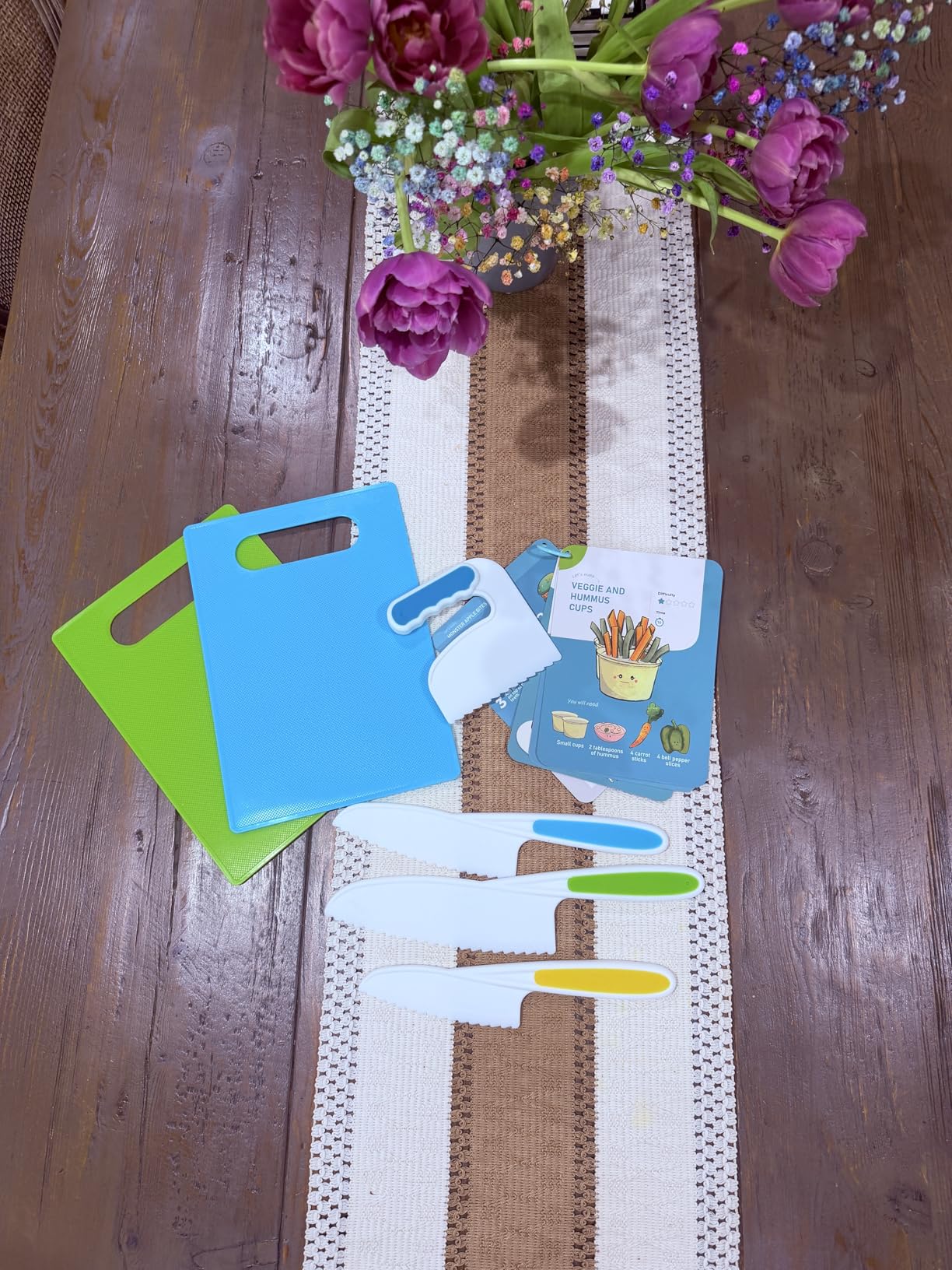 Tovla Jr Kid Safe Knife Gift Set for Real Cooking | Toddler Kitchen Knives | Montessori STEM Cooking Tools | Kids Chef Knives and Utensils | BPA Free Dishwasher Safe | Birthday Gift Ages 4 to 12 customer photo 1