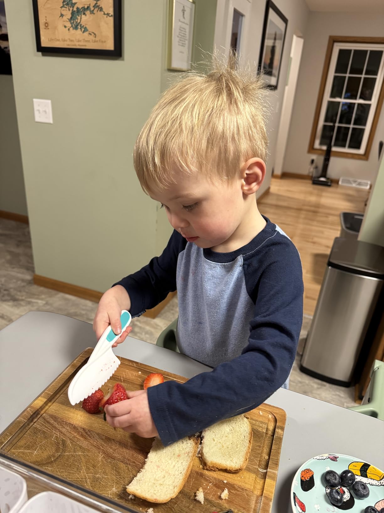 Tovla Jr Kid Safe Knife Gift Set for Real Cooking | Toddler Kitchen Knives | Montessori STEM Cooking Tools | Kids Chef Knives and Utensils | BPA Free Dishwasher Safe | Birthday Gift Ages 4 to 12 customer photo 2