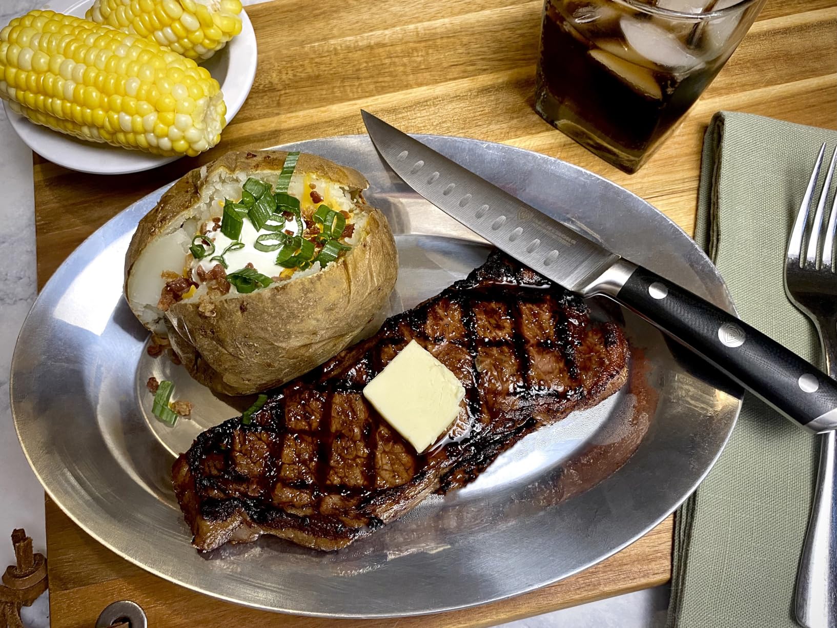 Dalstrong Non Serrated Steak Knives Set of 4-5 inch Straight Blade Steak Knife Set - Sheaths - Forged German Steel - Black G10 Handle - Gladiator Series Elite - Dinner Set - NSF customer photo 2