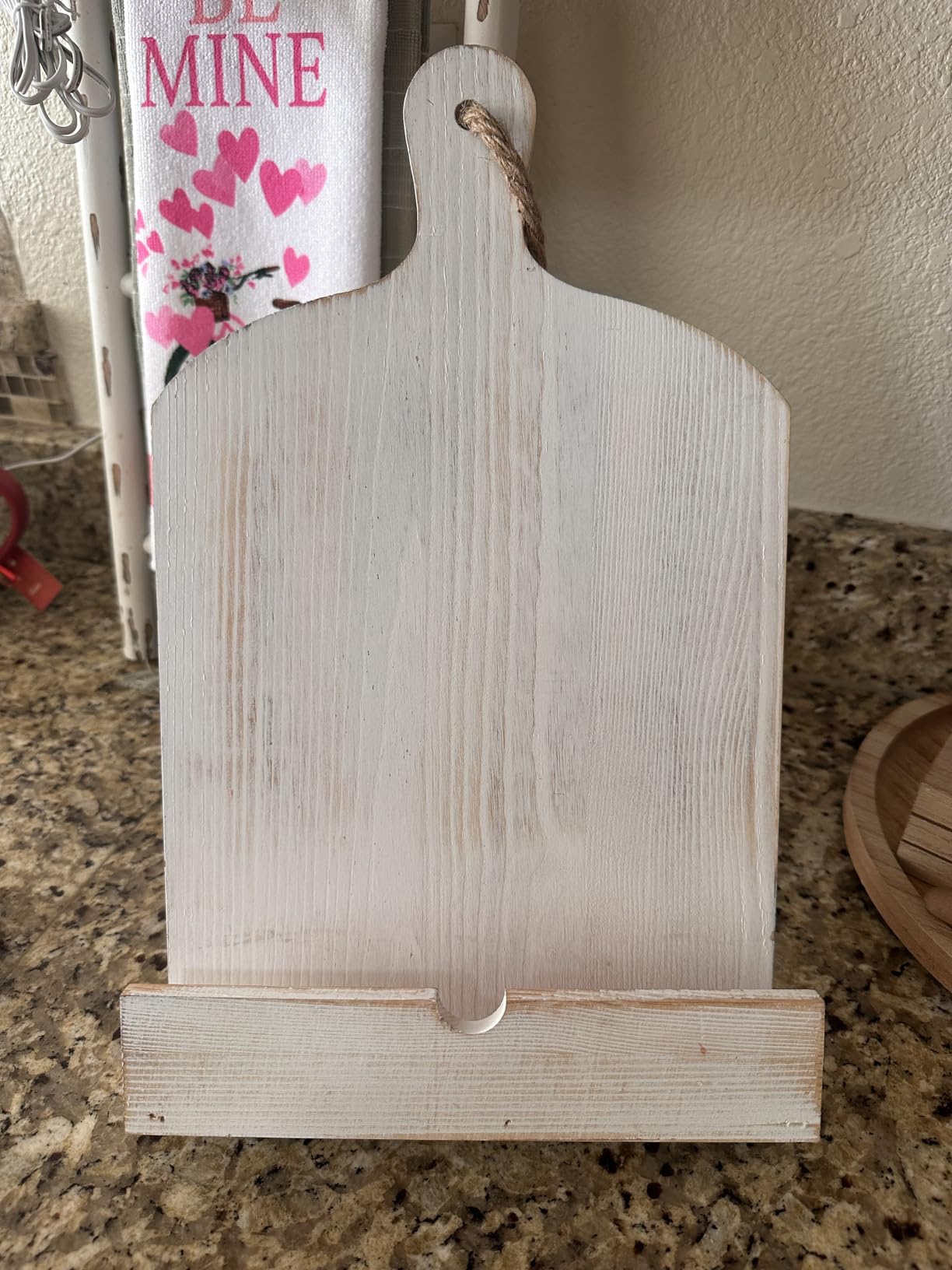 MyGift Cookbook Stand Recipe Book Holder with Brown Wood Cutting Board Design, Cookbook Holder for Countertop Display customer photo 1