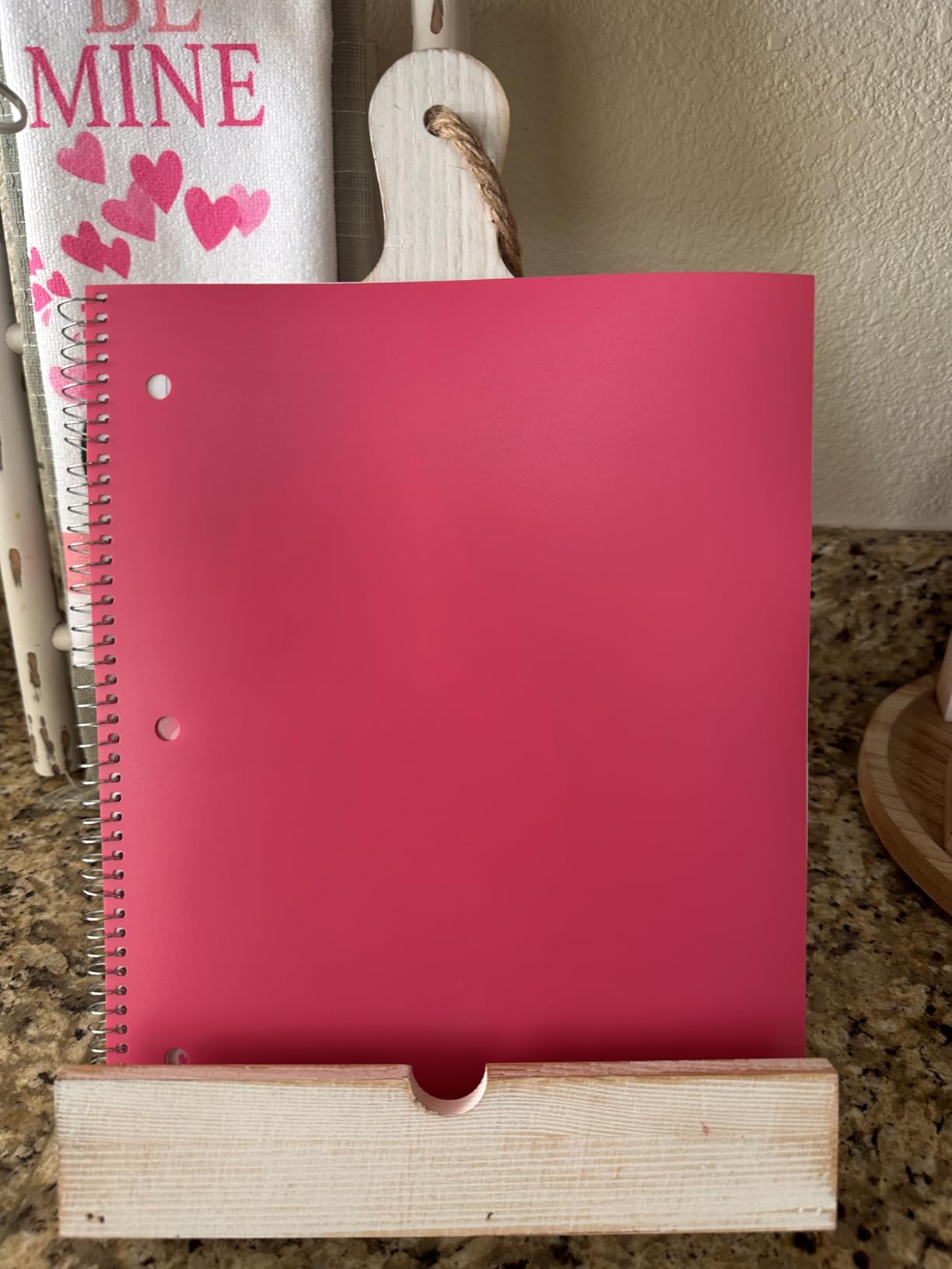 MyGift Cookbook Stand Recipe Book Holder with Brown Wood Cutting Board Design, Cookbook Holder for Countertop Display customer photo 2