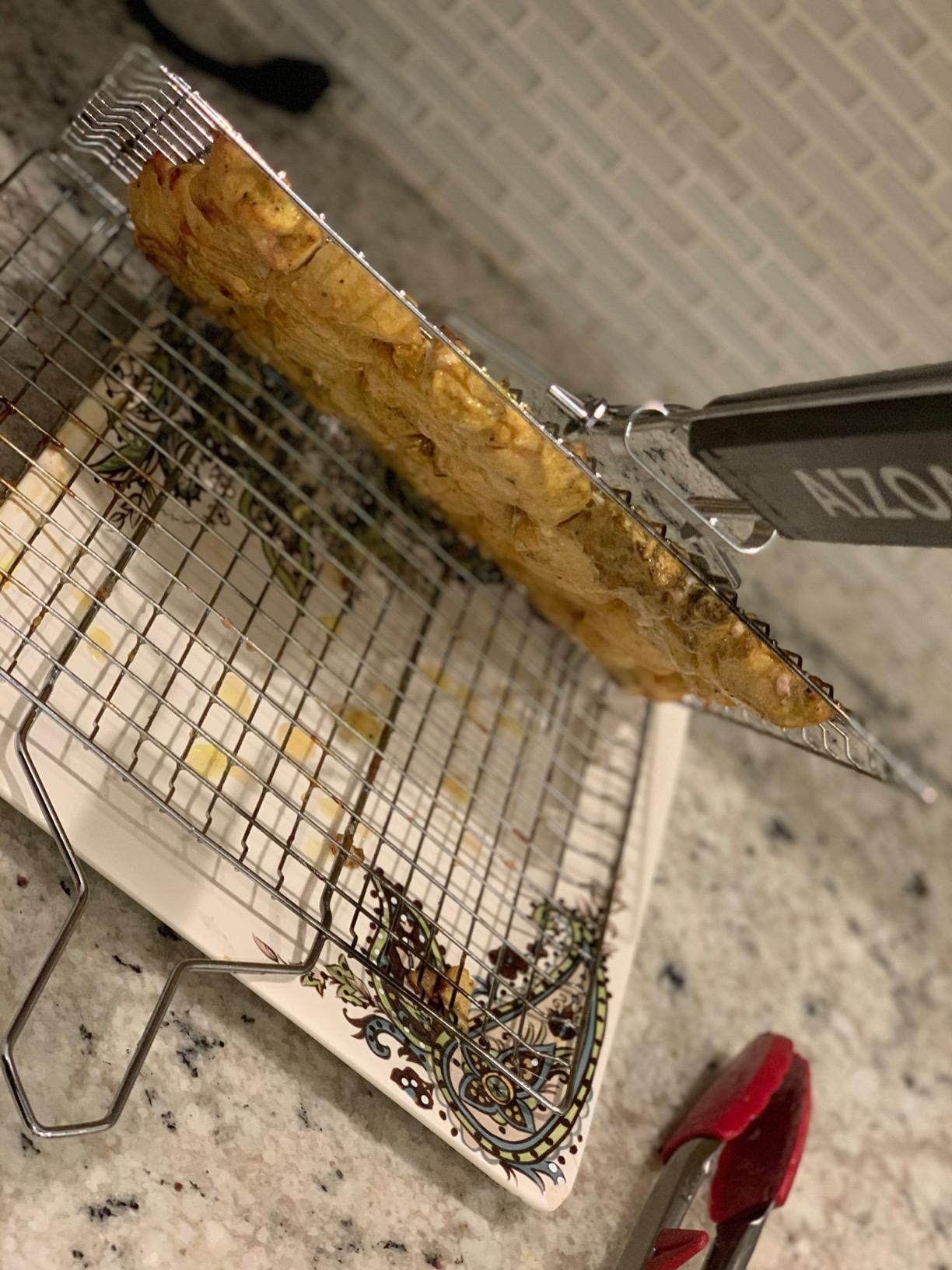 Grill Basket - Grill Baskets for Outdoor Grill, Stainless Steel Large Grilling Basket w Removable Handle, Portable Fish Grilling Rack for Grill Ideal Meat Fish Vegetables Grilling Accessories customer photo 1