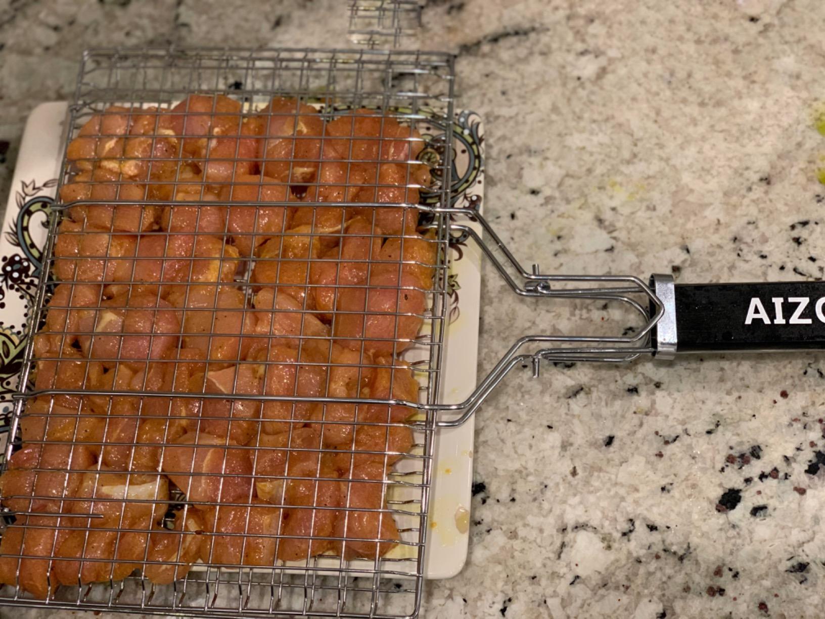 Grill Basket - Grill Baskets for Outdoor Grill, Stainless Steel Large Grilling Basket w Removable Handle, Portable Fish Grilling Rack for Grill Ideal Meat Fish Vegetables Grilling Accessories customer photo 2