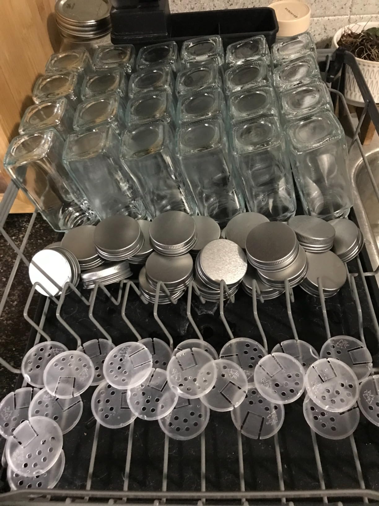 AOZITA 24 Pcs Glass Spice Jars with Labels - 4oz Empty Square Spice Bottles Containers, Condiment Pot, Shaker Lids and Airtight Metal Caps - Silicone Collapsible Funnel customer photo 2