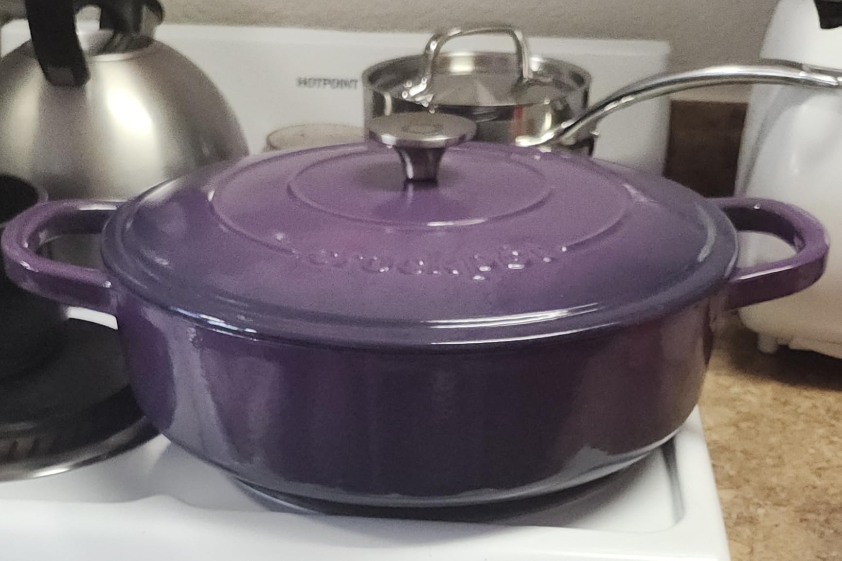 Crock-Pot Artisan Enameled Cast Iron Braiser W/Lid, 5 Quart, Slate Gray customer photo 2