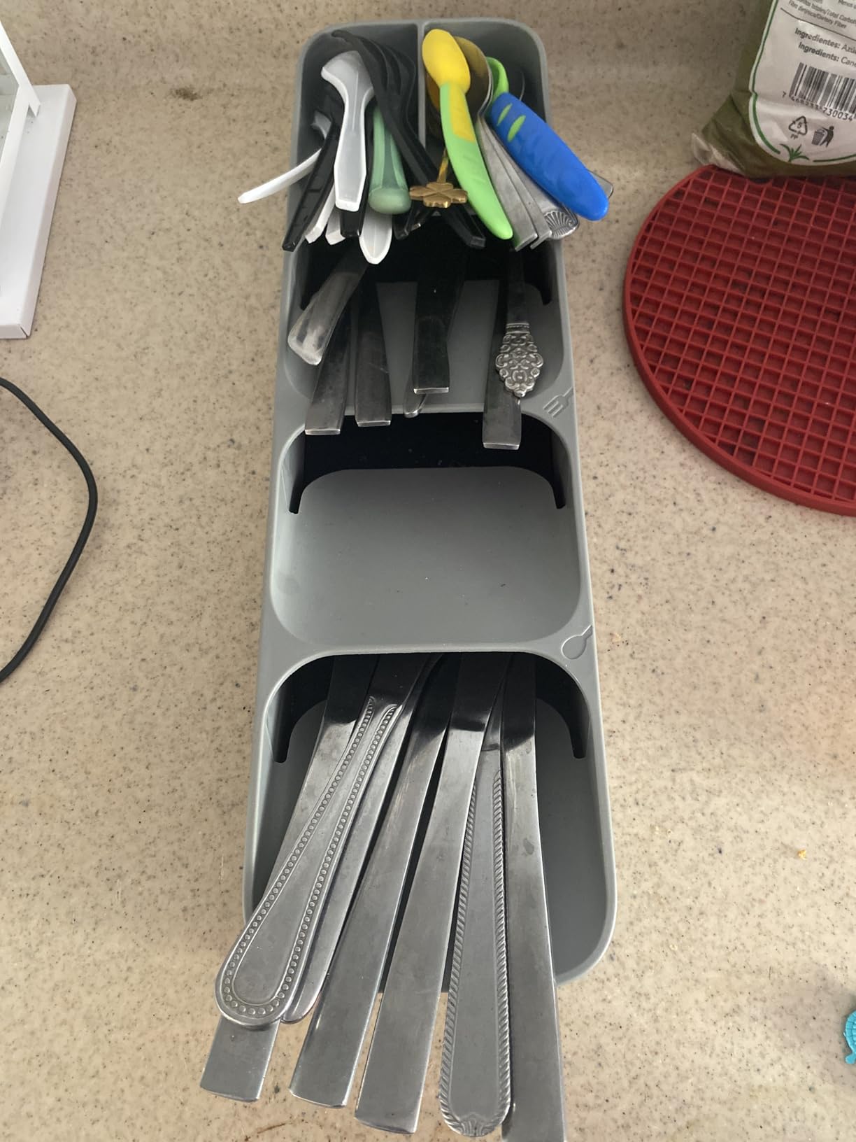 Joseph Joseph DrawerStore Compact Utensil Organizer For Kitchen Drawer Silverware, Flatware Tray, Small, Grey customer photo 2