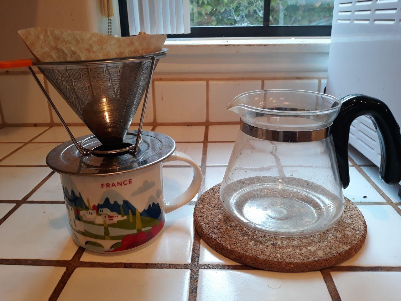 Pour Over Coffee Dripper, Stainless Steel Coffee Filter Reusable Pour Over Coffee Filter Cone Coffee Dripper with Removable Cup Stand and Bonus Brush customer photo 2