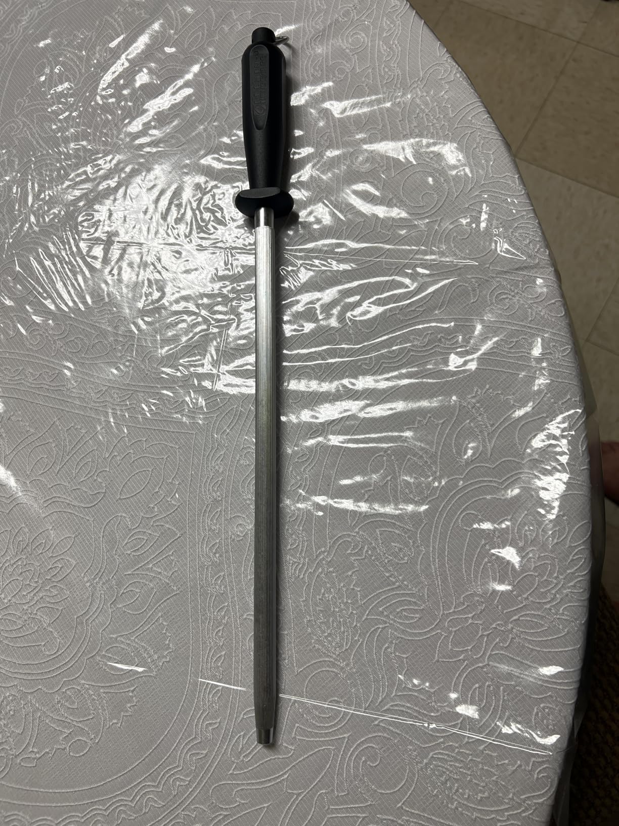 Professional Carbon Steel Black Knife Sharpening Steel, Black 12 Inch customer photo 2