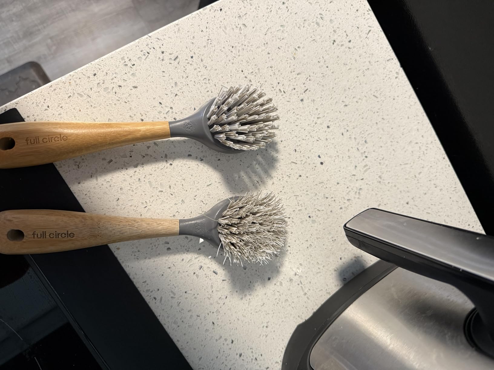 Full Circle Tenacious C Cast Iron Bamboo Dish Brush and Scraper - Durable Kitchen Scrub Brush for Dishes, Pots, Pans, and Cast Iron, Sustainable, Made with Recycled Plastic customer photo 2