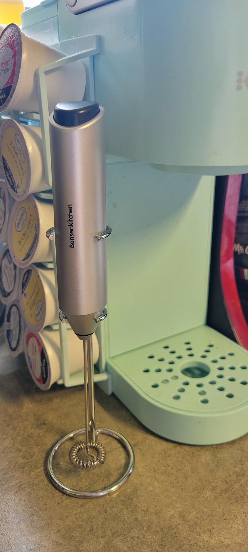 Bonsenkitchen Powerful Milk Frother for Coffee, Fast Handheld Drink Mixer with Stainless Steel Whisk, Battery Operated Hand Frother Stirrer Wand-Black customer photo 1