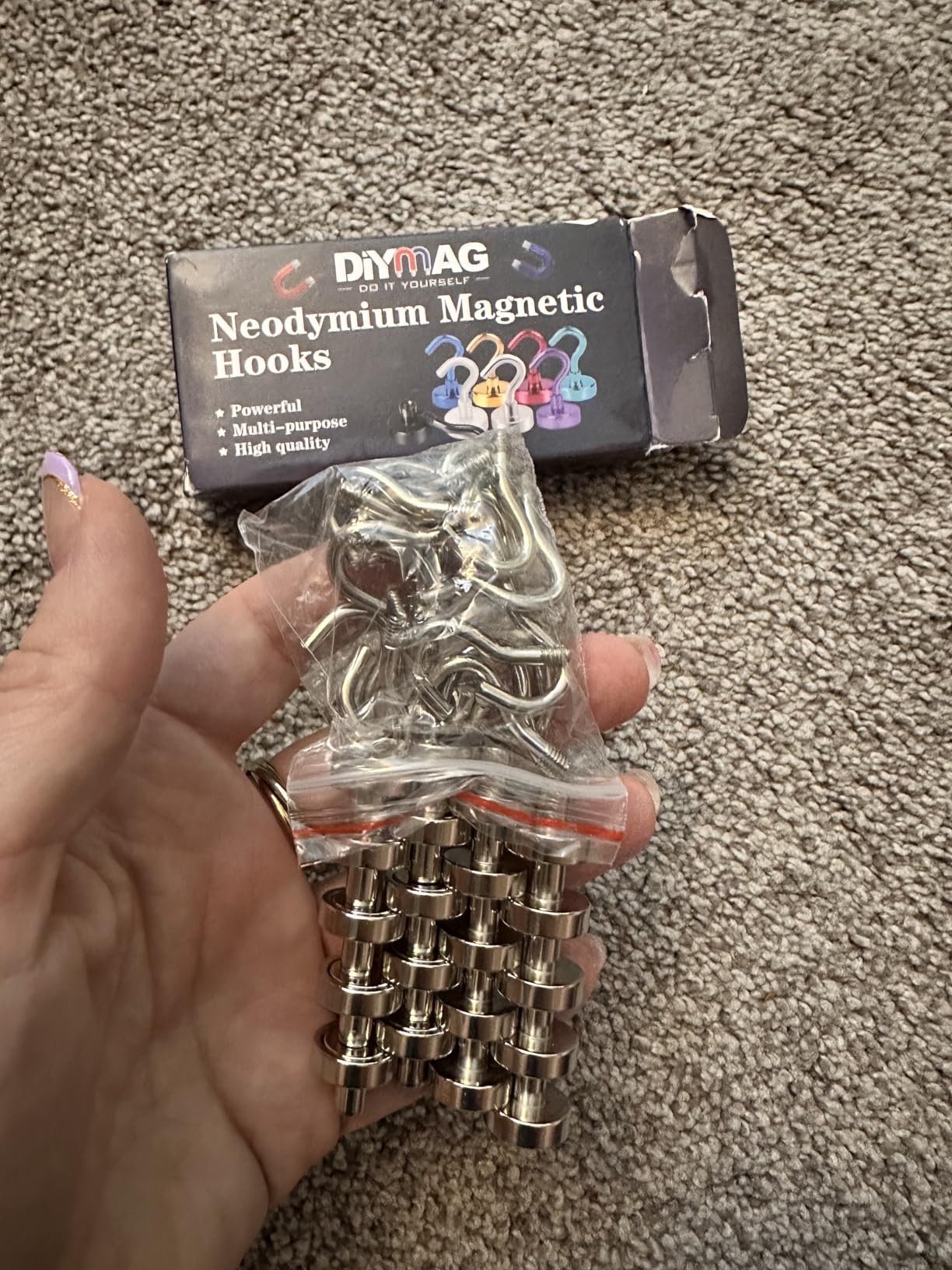 DIYMAG Magnetic Hooks, 30lbs+ Magnet Hook 2026 Cruise Cabin Ship Essentials Heavy Duty Strong Magnets Refrigerator Fridge Hanging for Classroom Beach Vacation Kitchen Grills Home 20 Pack (Silver) customer photo 1