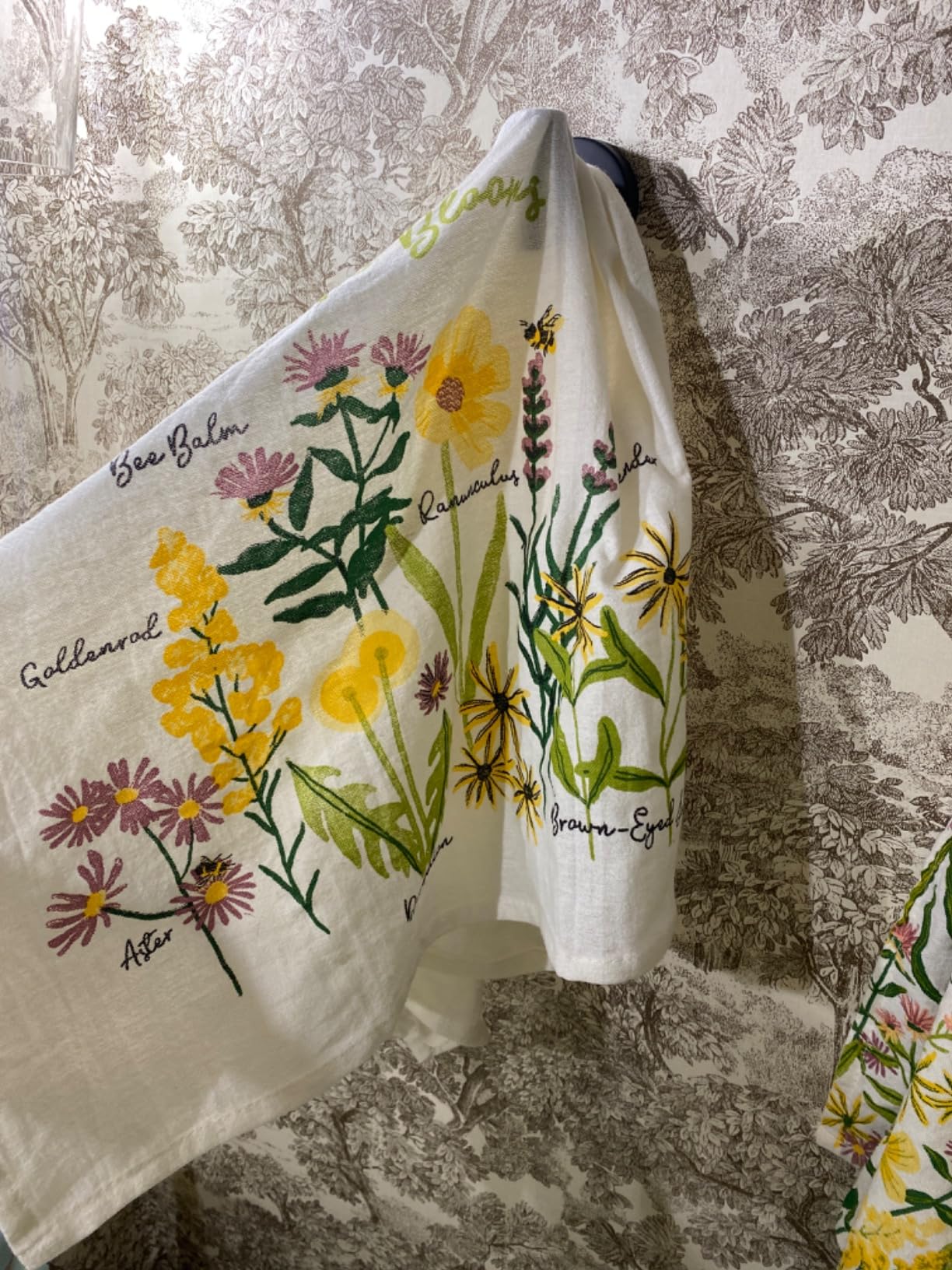 Now Designs Floursack Kitchen Towels Quick Dry Cotton Hand Towel Set, 3 Count, Flowers of The Month, 20 x 30 in customer photo 2