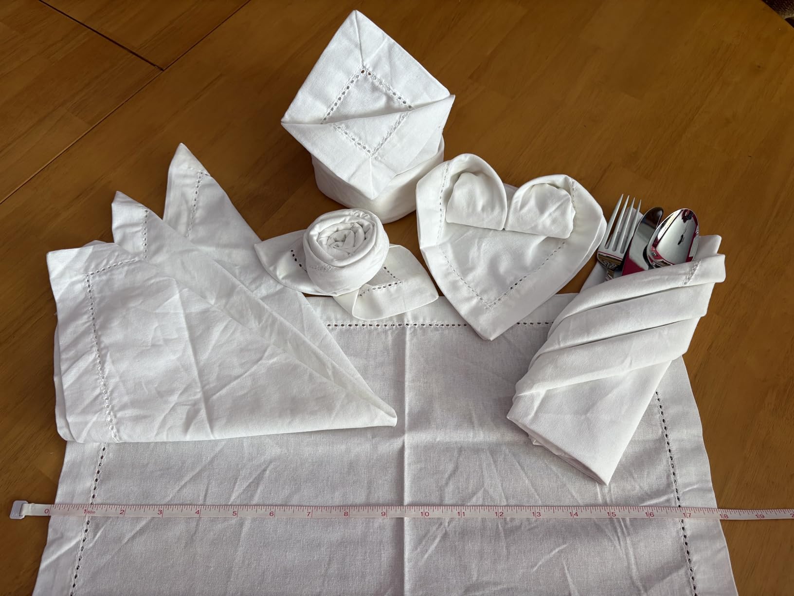 Lightnpro Flax Linen Napkins Set of 12 - Hemstitched Dinner Cloth Napkins, Washable and Reusable Natural Flax Napkins for Dining, Parties, Weddings, Holiday & Everyday Use - 18x18 Inch Natural Color customer photo 2