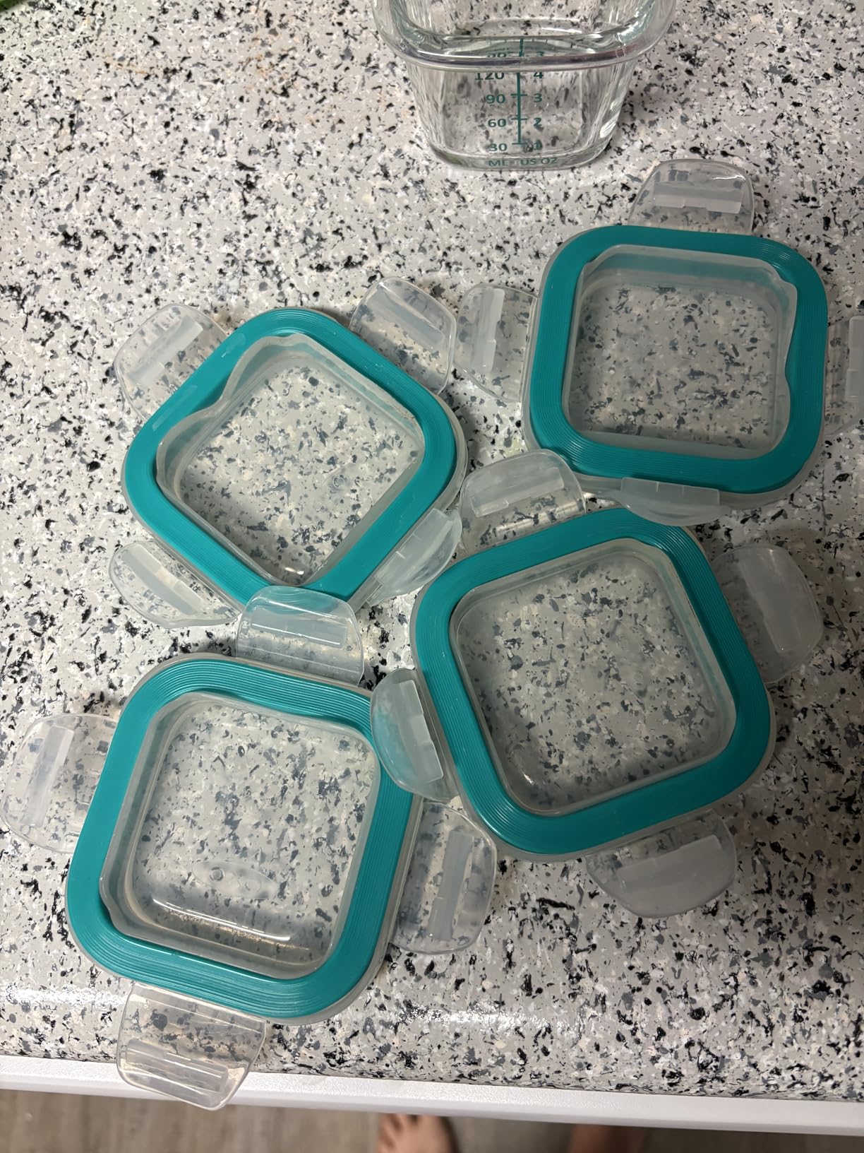 OXO Tot Glass Baby Blocks Food Storage Containers, Teal, 4 oz customer photo 1