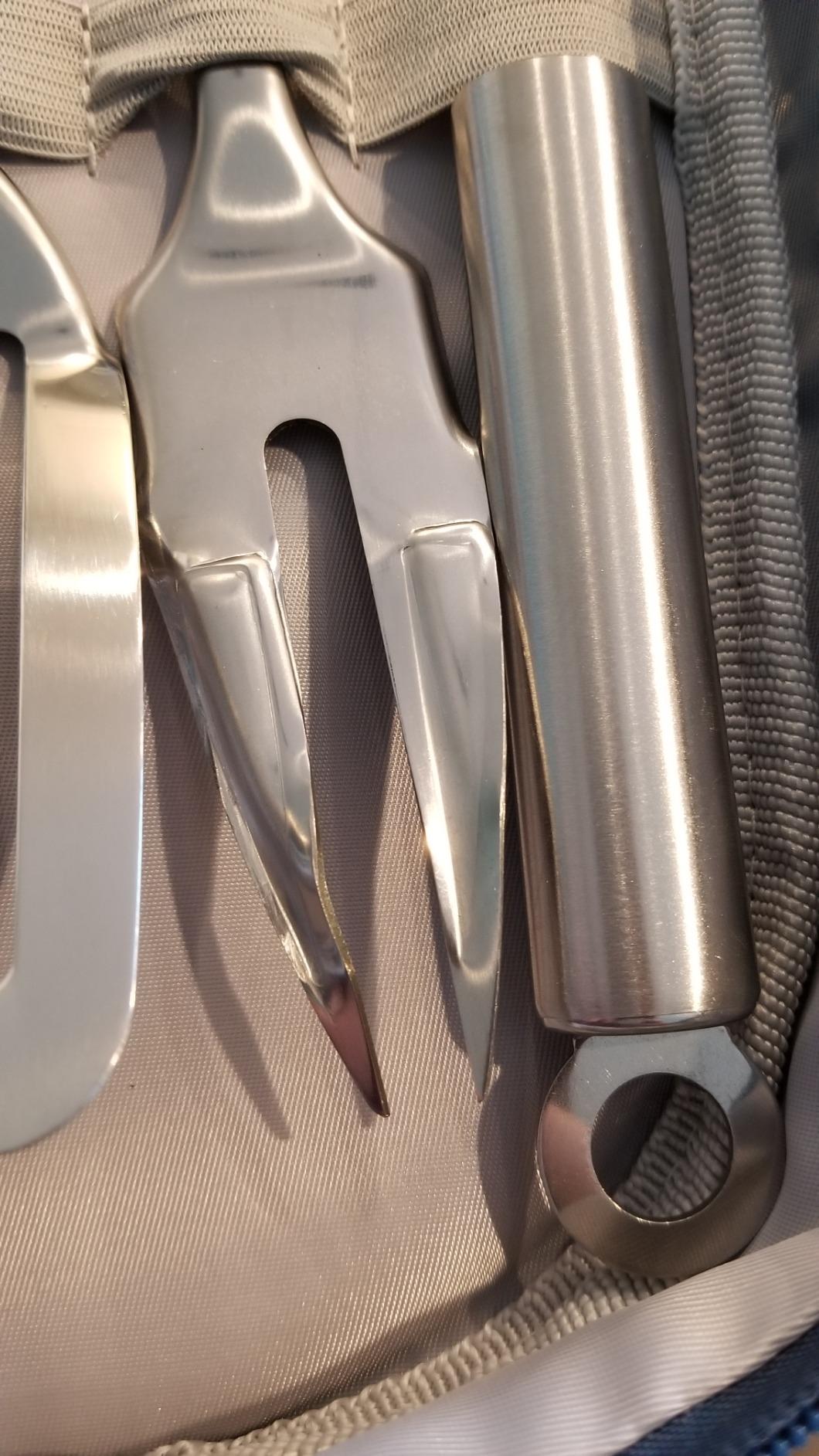 Life 2 Go 12 Pcs Camp Cooking Utensil Set & Outdoor Kitchen Gear Cookware Kit, Portable Compact Carry Case for Camping, Hiking, Travel, BBQ Grilling Stainless Steel Accessories Spoon & Fork, Navy customer photo 2