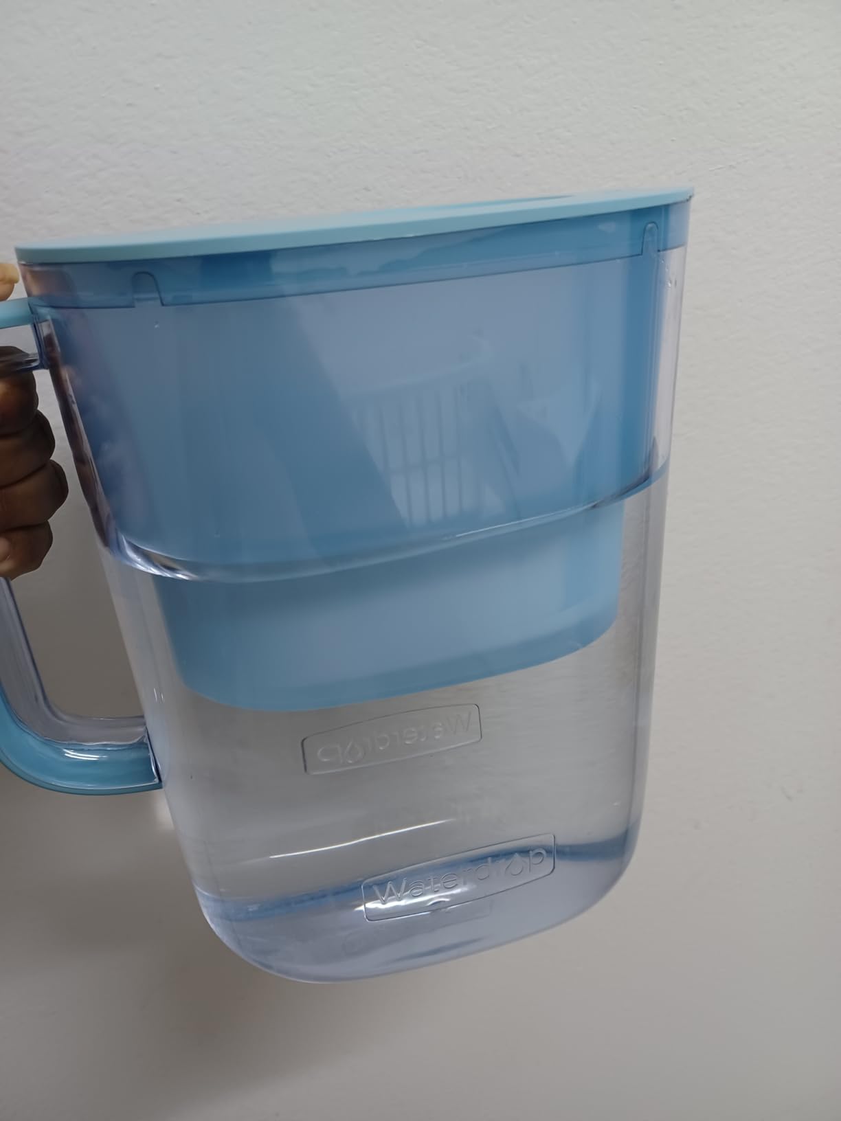Waterdrop Water Filter Pitcher with 1 Filter, 200-Gallon Long-Life, 10-Cup Large Water Filter Pitcher, Improved Coffee & Tea Taste, NSF Certified, 5X Times Lifetime, Reduces PFOA/PFOS, Chlorine, Blue customer photo 1