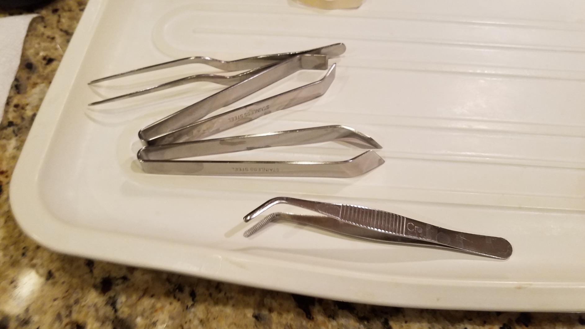 4 Pieces Fish Bone Tweezers Set, Two 4.6