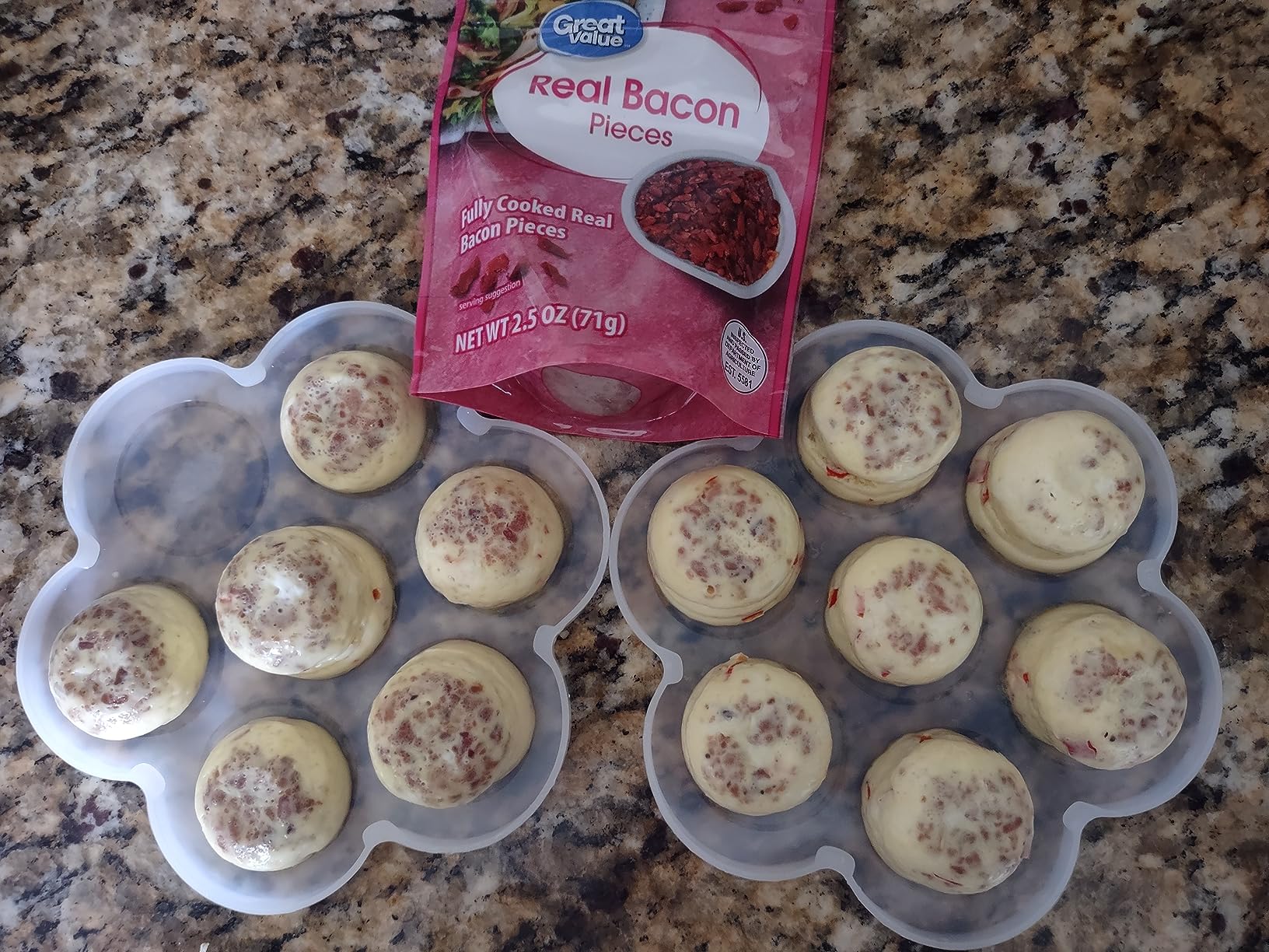 GOKCEN's Silicone Egg Bite Molds [2 Pack] Instant Pot Accessories - Total 14 Cups Muffin Pan for Baking - Food Freezer Tray with Lid - Reusable Storage Container (Blue & Green - Egg Bite Mold) customer photo 2