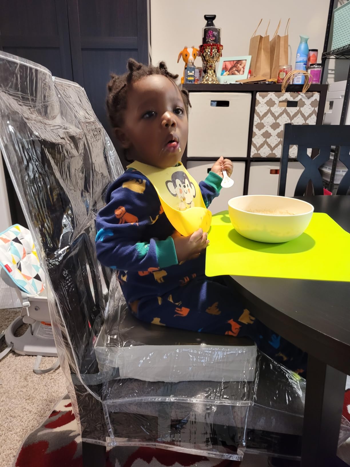 Placemats for Kids, Silicone Placemat for Dining Kitchen Table, Waterproof Dining Mat for Kids Baby Toddler, Reusable, Easy to Clean (5 Pack) Multicolor customer photo 2