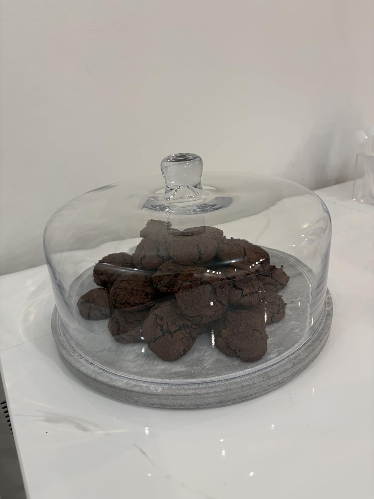 Galashield Marble Cake Stand with Dome | Cake Plate with Glass Dome Cake Cover customer photo 1